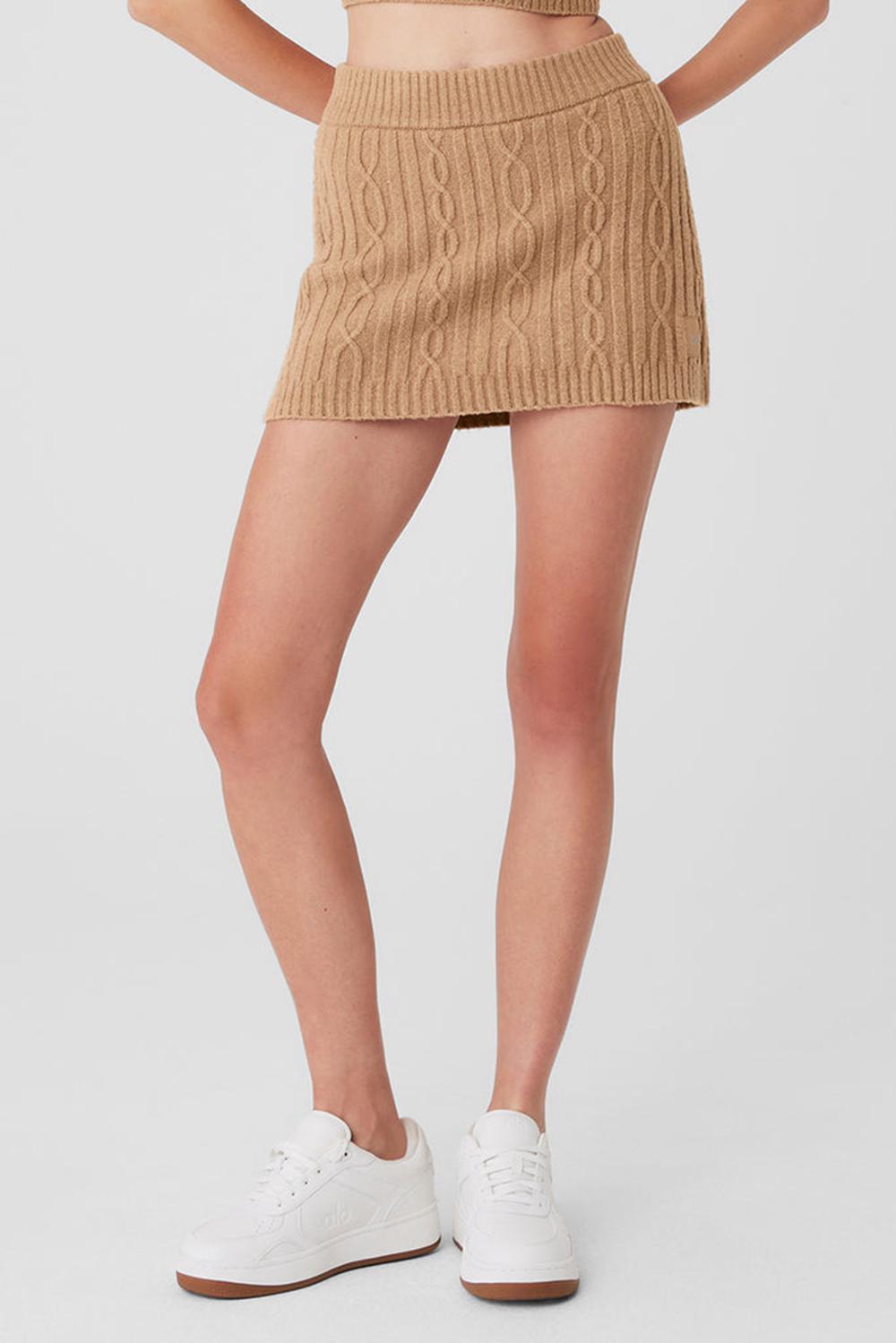 Alo Yoga Cable Knit Winter Bliss Mini Naisten Hameet Toasted Almond | Suomi  0791-WEGQI
