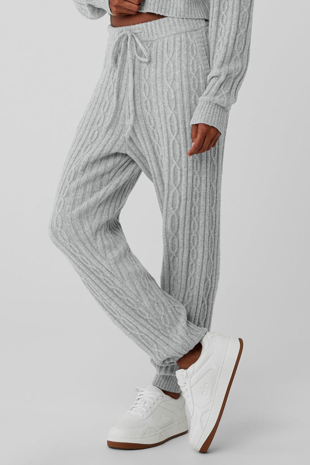Alo Yoga Cable Knit Winter Bliss Naisten Housut Harmaat | Suomi  6504-RBWTN