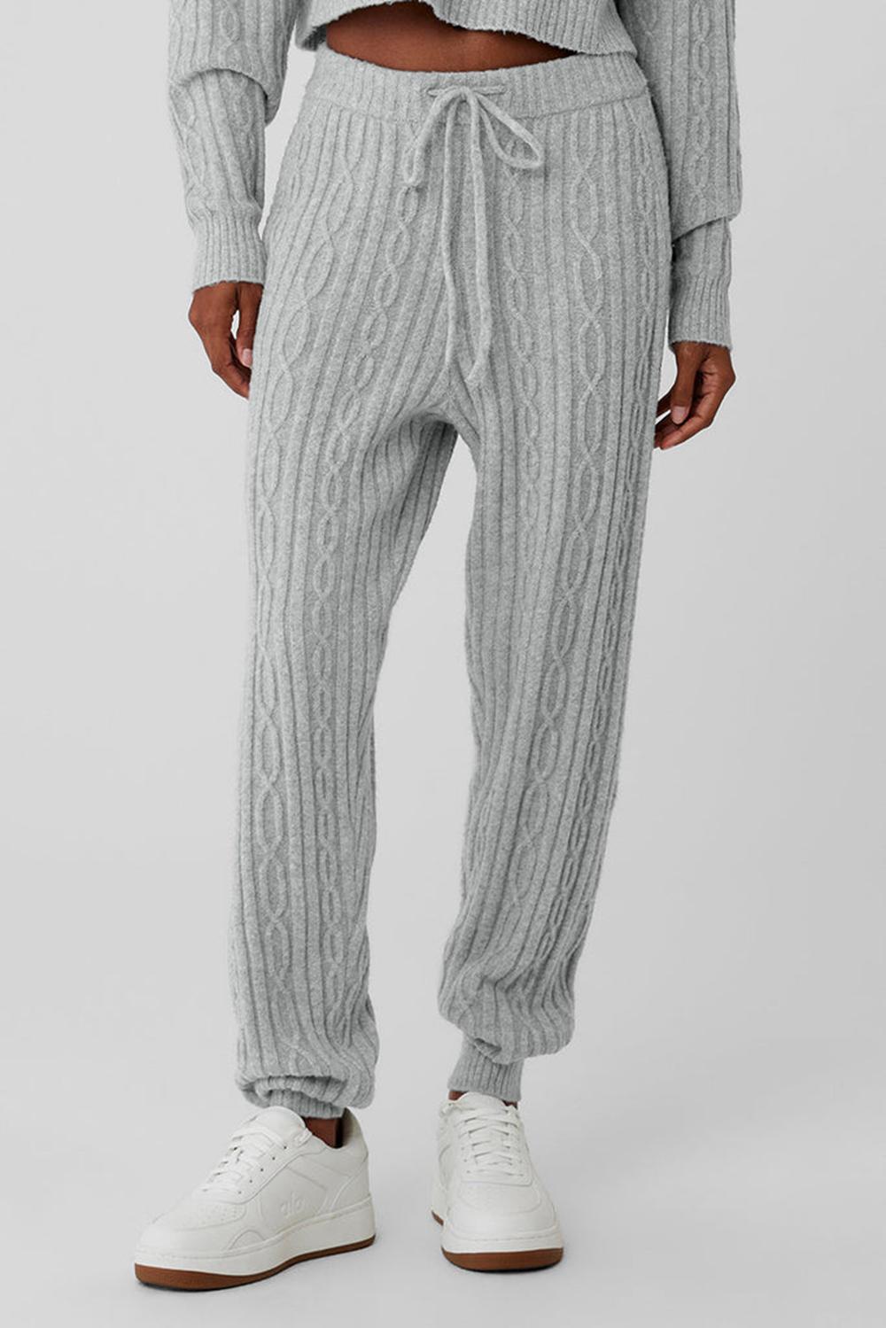 Alo Yoga Cable Knit Winter Bliss Naisten Housut Harmaat | Suomi  6504-RBWTN