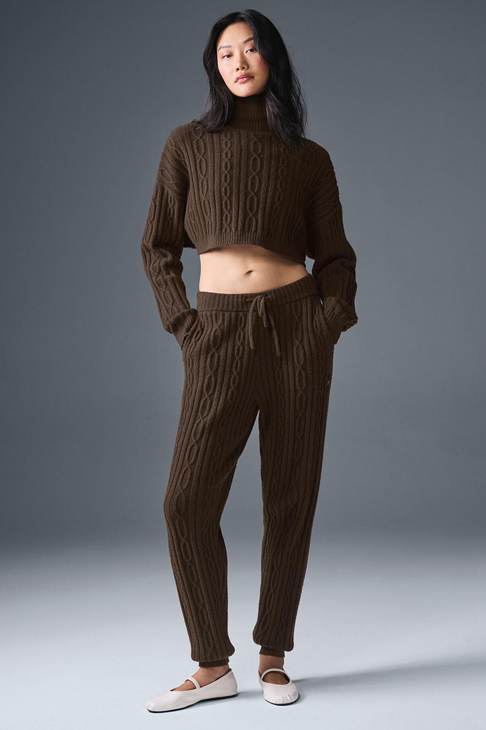 Alo Yoga Cable Knit Winter Bliss Naisten Housut Espresso | Suomi  5640-DJZEF