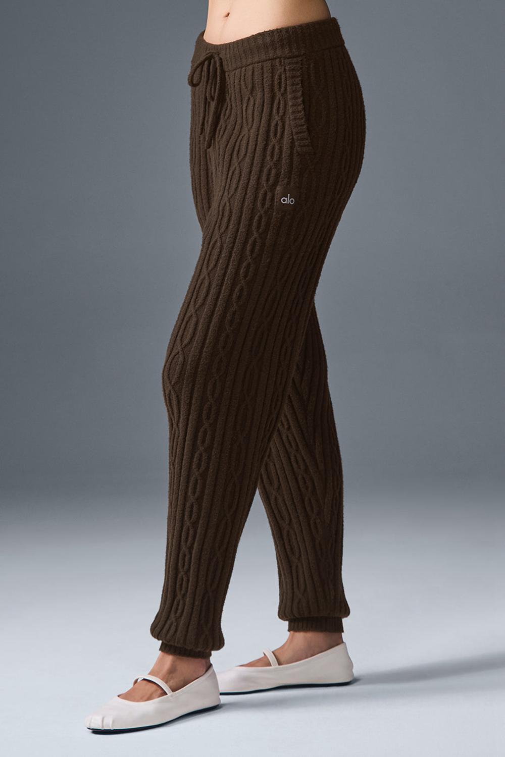 Alo Yoga Cable Knit Winter Bliss Naisten Housut Espresso | Suomi  5640-DJZEF