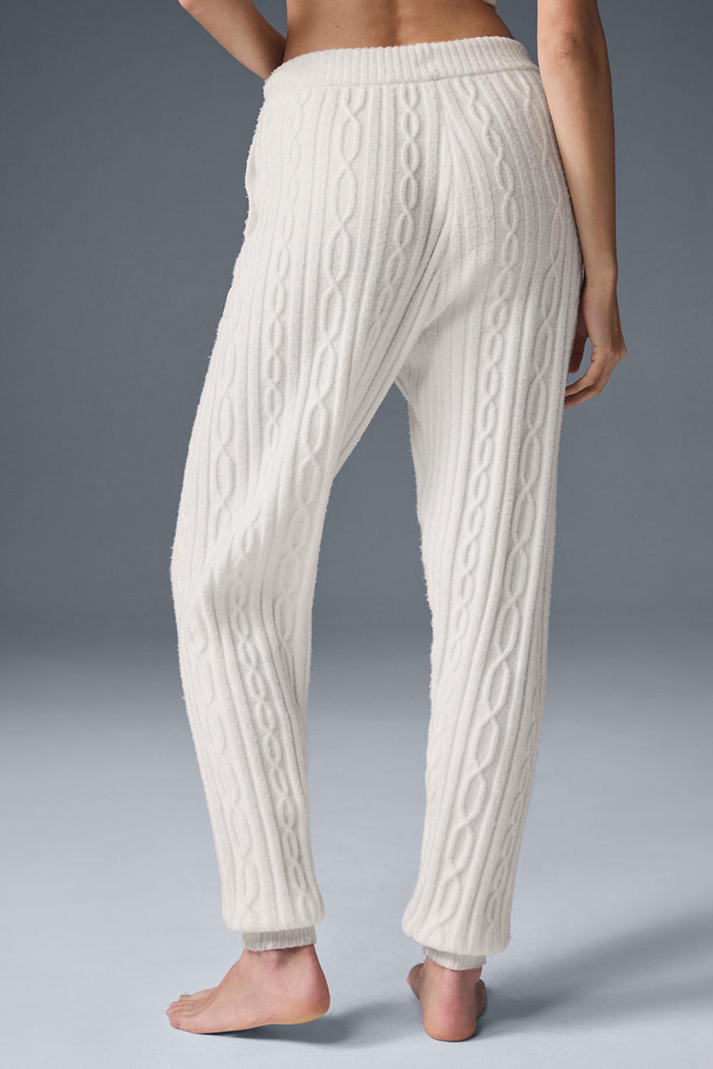 Alo Yoga Cable Knit Winter Bliss Naisten Housut Ivory | Suomi  3457-GTYLI