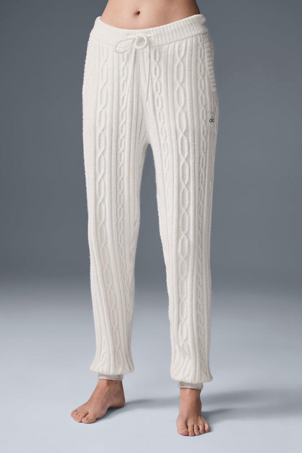 Alo Yoga Cable Knit Winter Bliss Naisten Housut Ivory | Suomi  3457-GTYLI