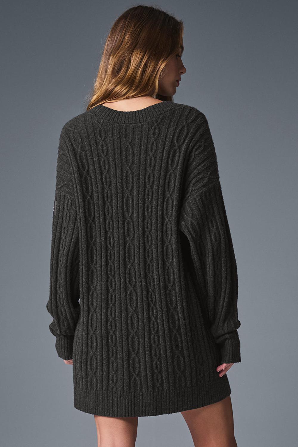 Alo Yoga Cable Knit Winter Bliss Naisten Neuletakki Tummanharmaat | Suomi  3296-WQCYE