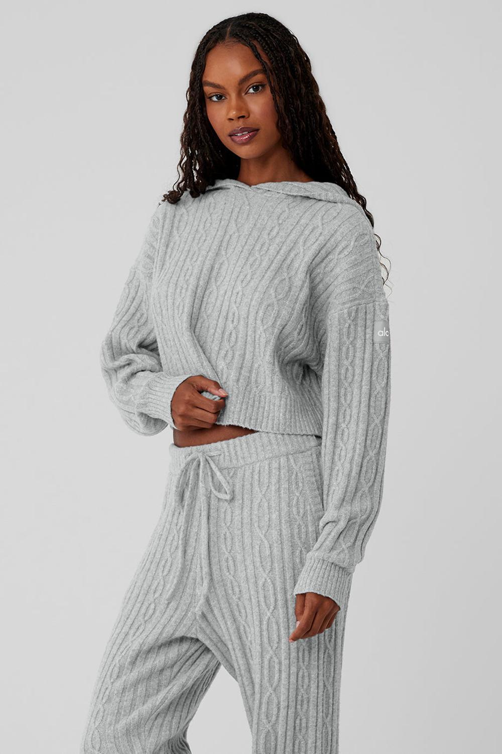 Alo Yoga Cable Knit Winter Bliss Naisten Huppari Harmaat | Suomi  1547-ABCHI