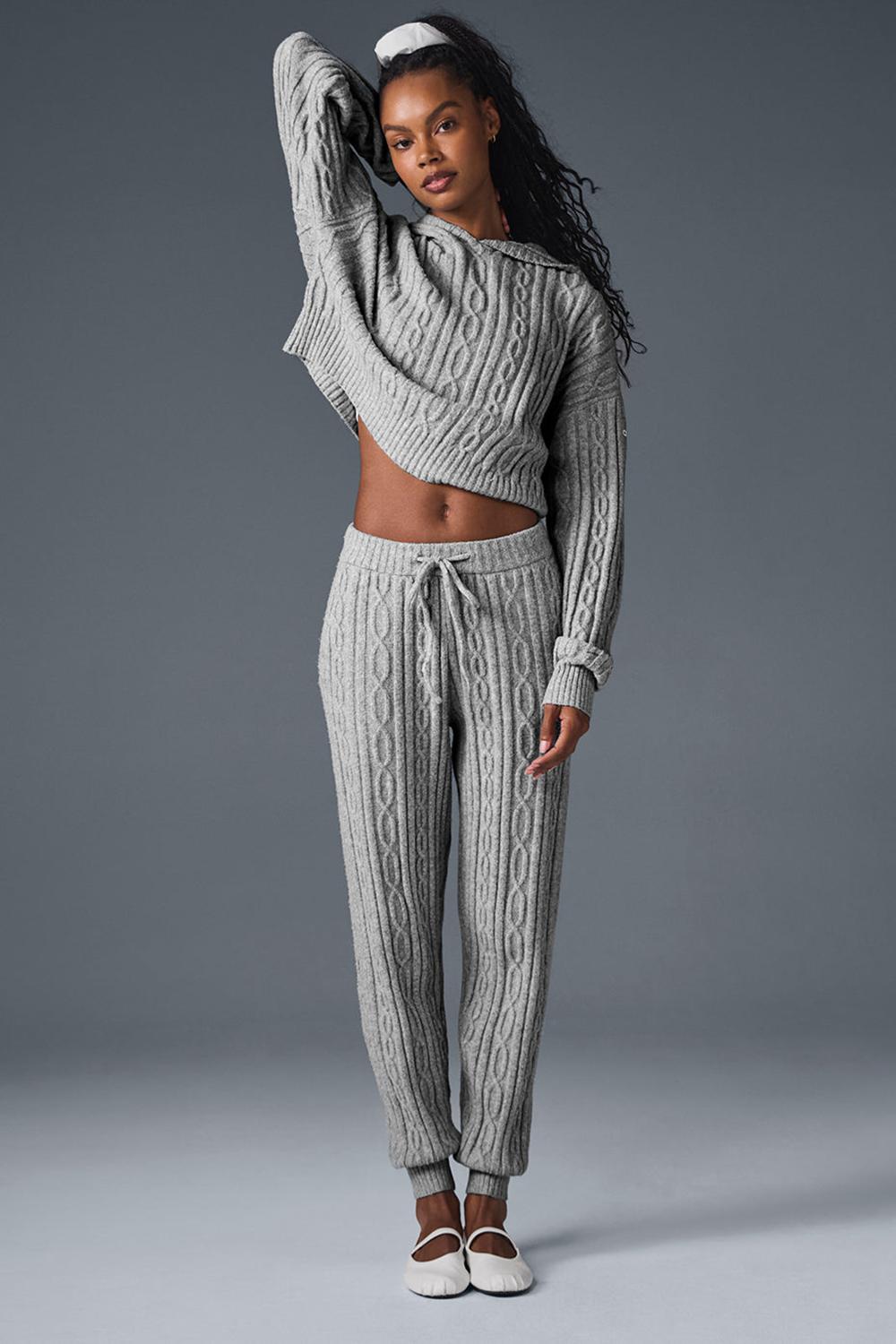 Alo Yoga Cable Knit Winter Bliss Naisten Huppari Harmaat | Suomi  1547-ABCHI