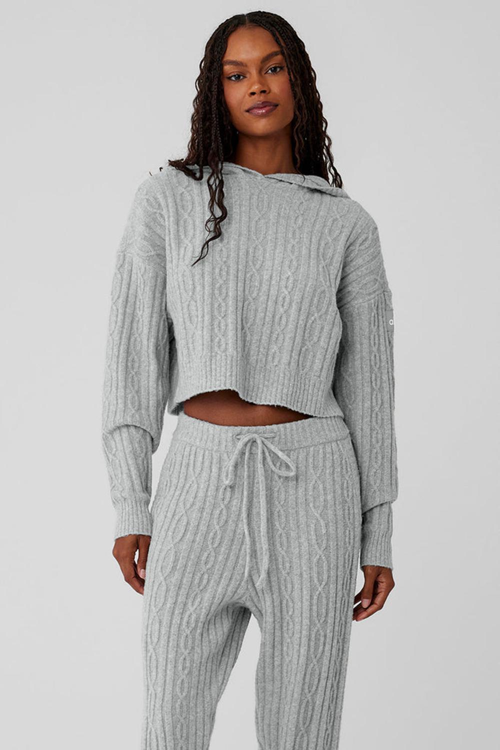 Alo Yoga Cable Knit Winter Bliss Naisten Huppari Harmaat | Suomi  1547-ABCHI