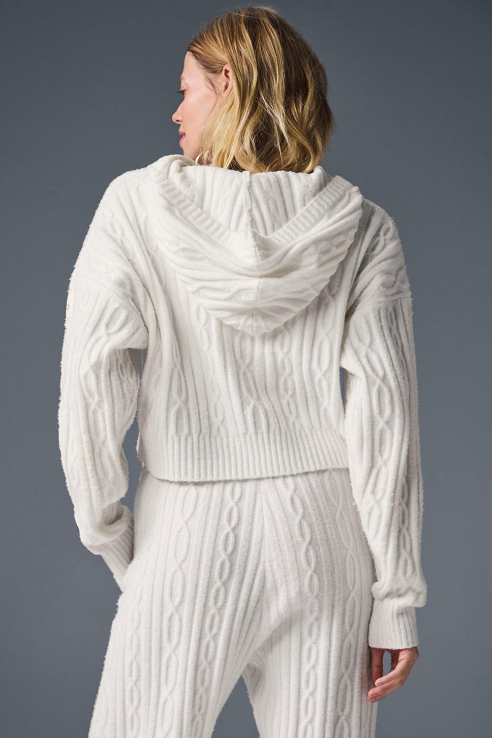 Alo Yoga Cable Knit Winter Bliss Naisten Huppari Ivory | Suomi  3509-LJYSX