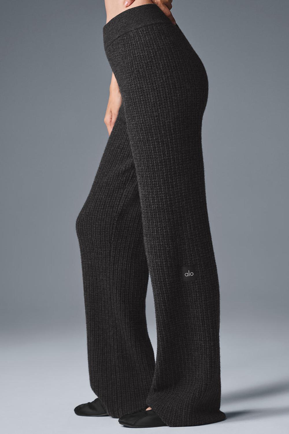 Alo Yoga Cashmere High-Waist Plush Waffle Naisten Housut Tummanharmaat | Suomi  3428-MDGVL