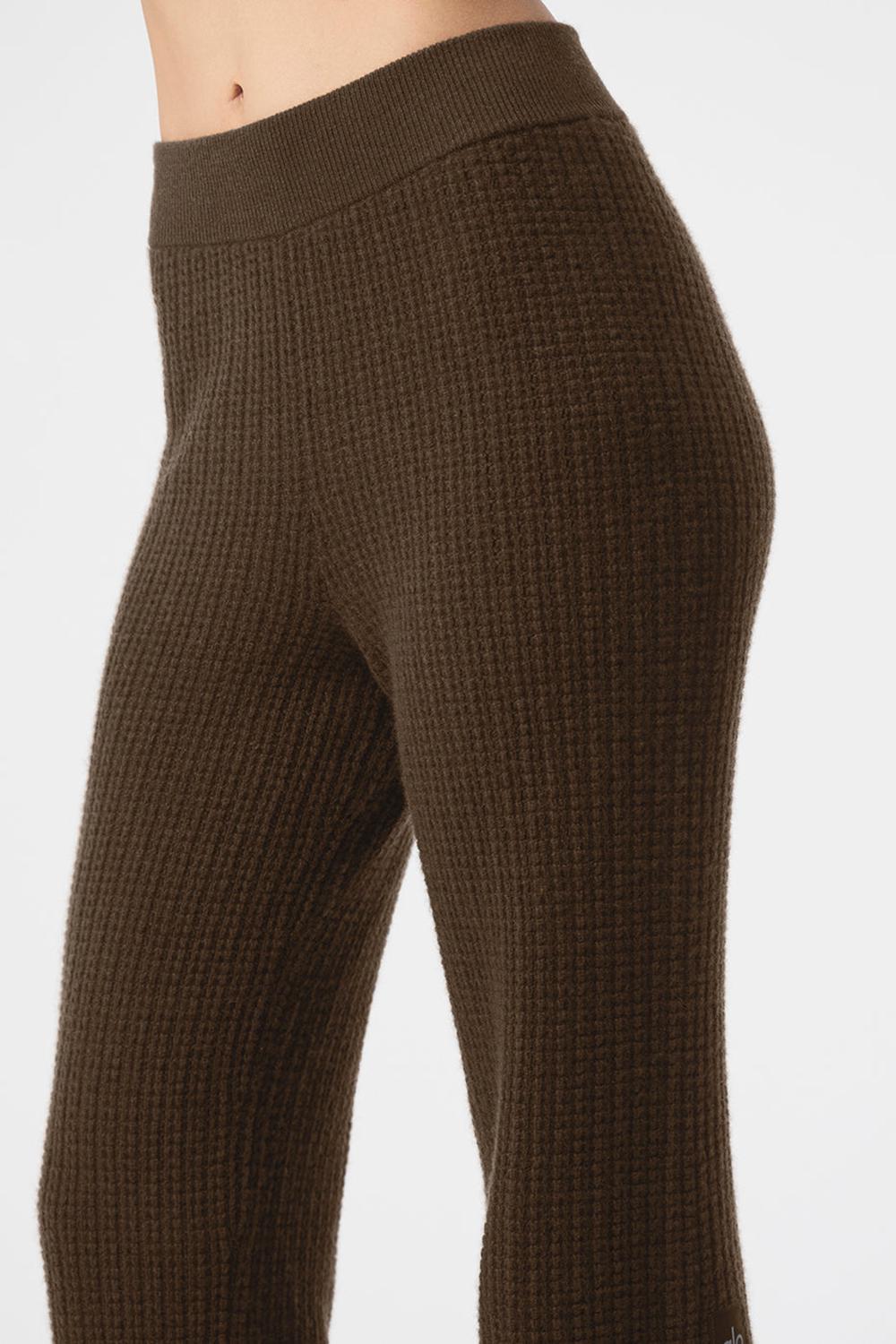 Alo Yoga Cashmere High-Waist Plush Waffle Naisten Housut Espresso | Suomi  5096-MWBQG