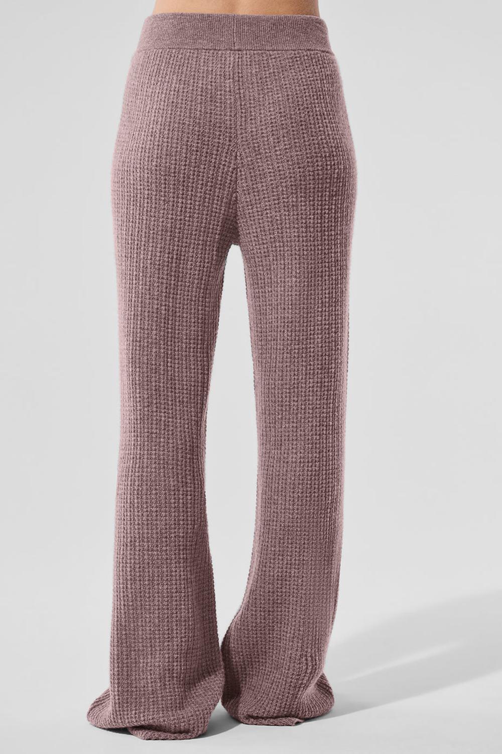 Alo Yoga Cashmere High-Waist Plush Waffle Naisten Housut Mushroom Heather | Suomi  2805-NJAWE