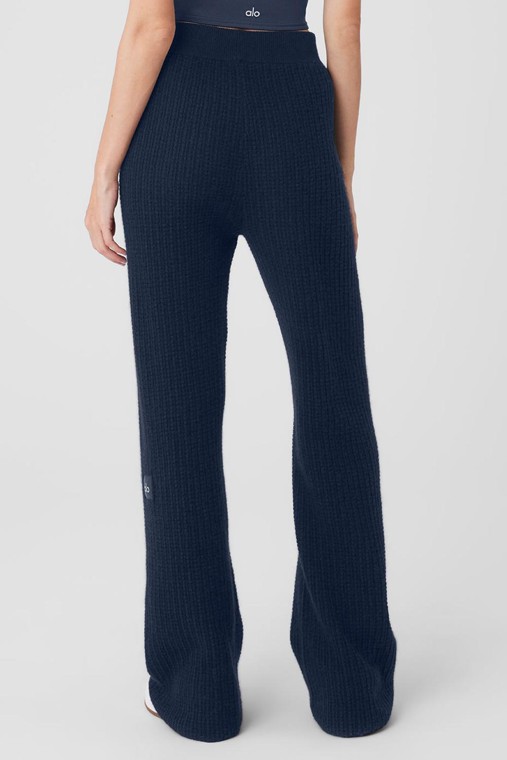 Alo Yoga Cashmere High-Waist Plush Waffle Naisten Housut Laivastonsininen | Suomi  4751-MKXPN
