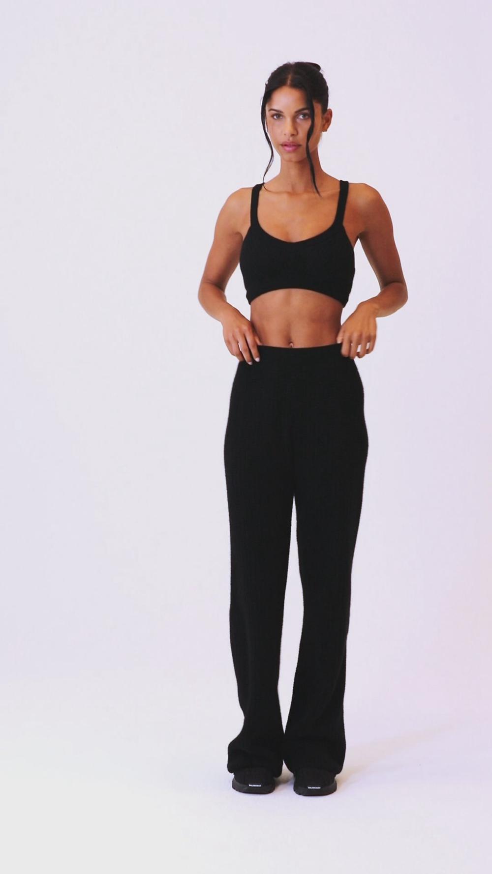 Alo Yoga Cashmere High-Waist Plush Waffle Naisten Housut Laivastonsininen | Suomi  4751-MKXPN