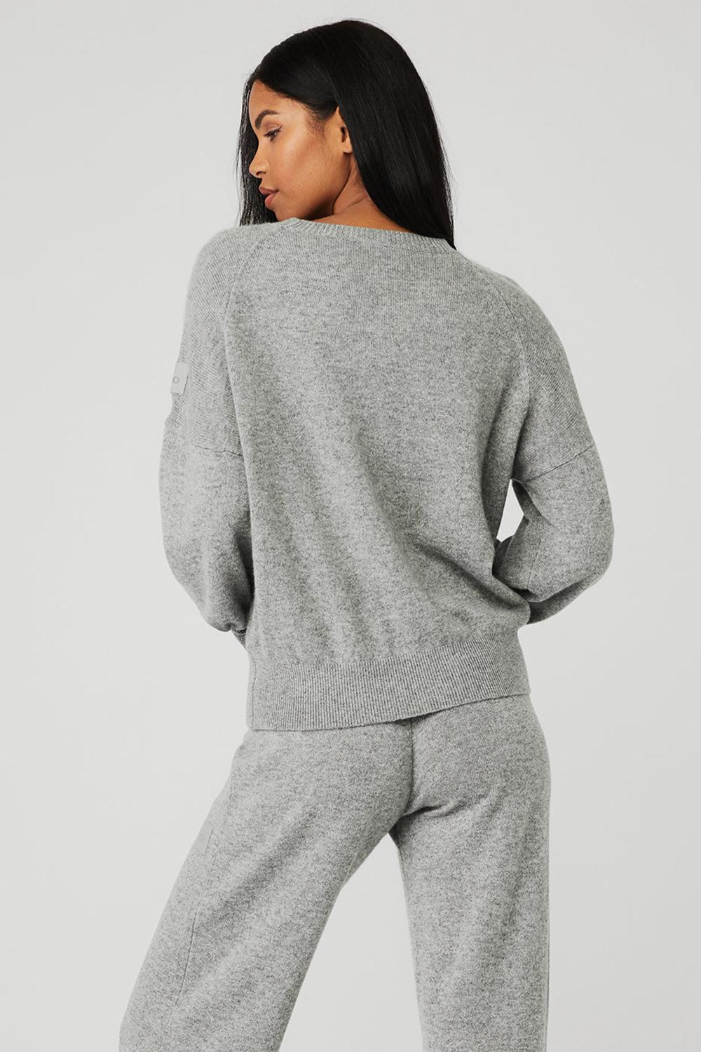 Alo Yoga Cashmere Jet Set Crew Naisten Puserot Harmaat | Suomi  8946-KHSUJ