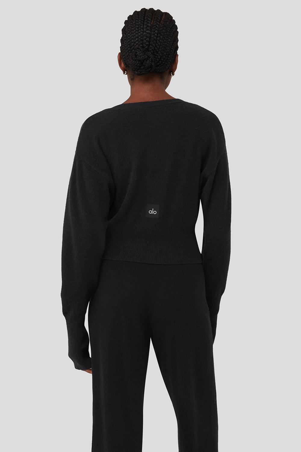 Alo Yoga Cashmere Jet Set Naisten Neuletakki Mustat | Suomi  3879-UYFWD