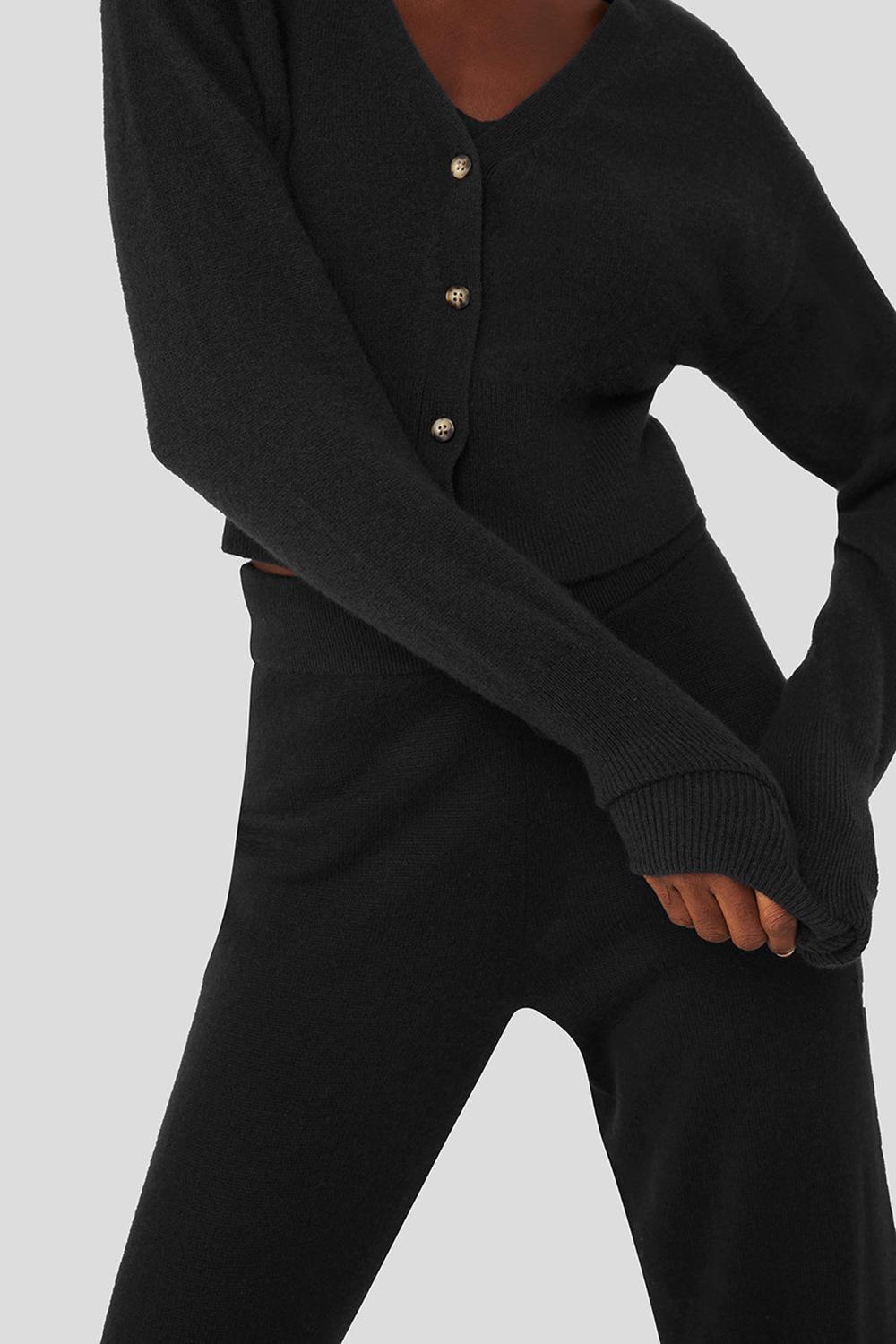 Alo Yoga Cashmere Jet Set Naisten Neuletakki Mustat | Suomi  3879-UYFWD