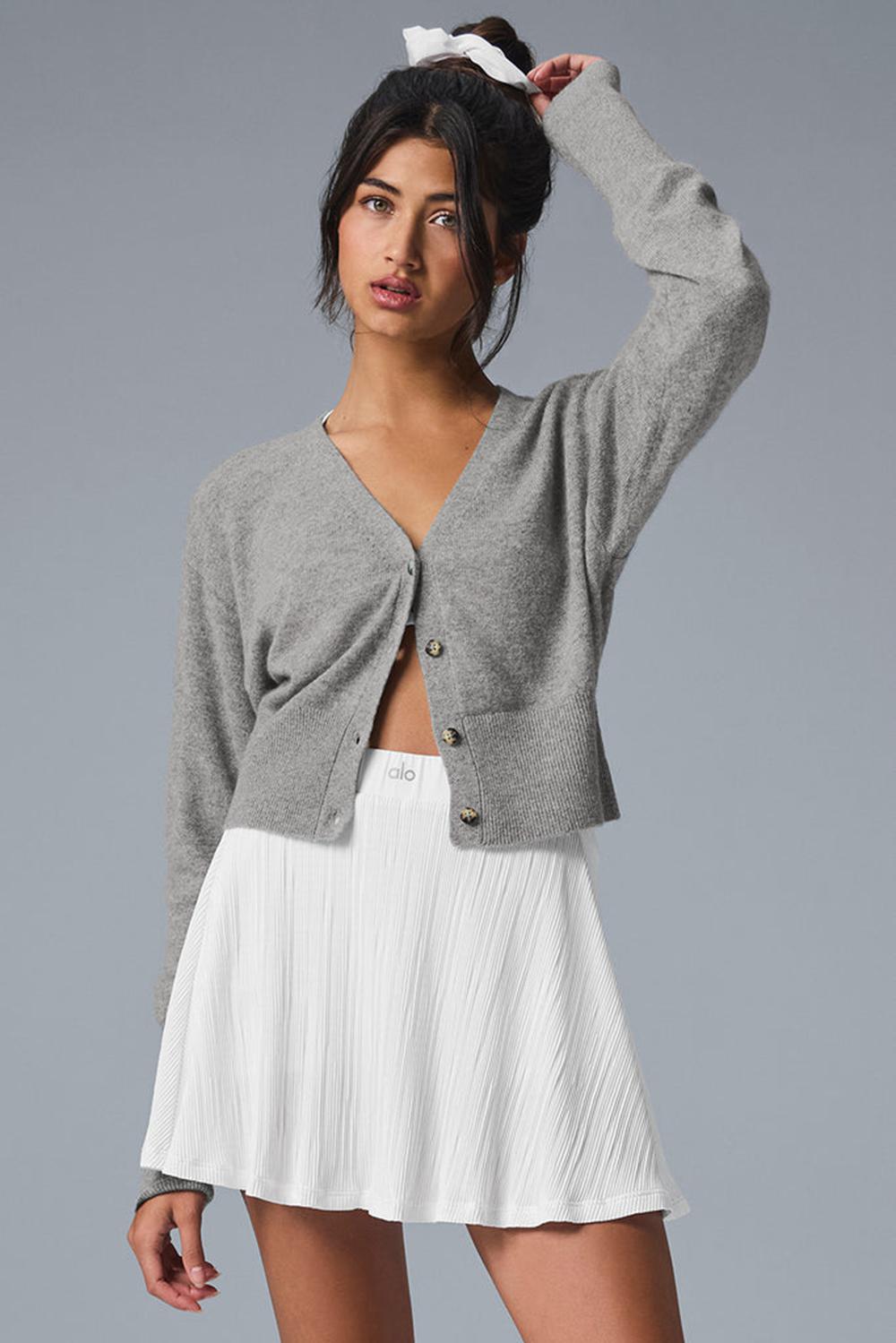 Alo Yoga Cashmere Jet Set Naisten Neuletakki Harmaat | Suomi  1398-ZAFVB