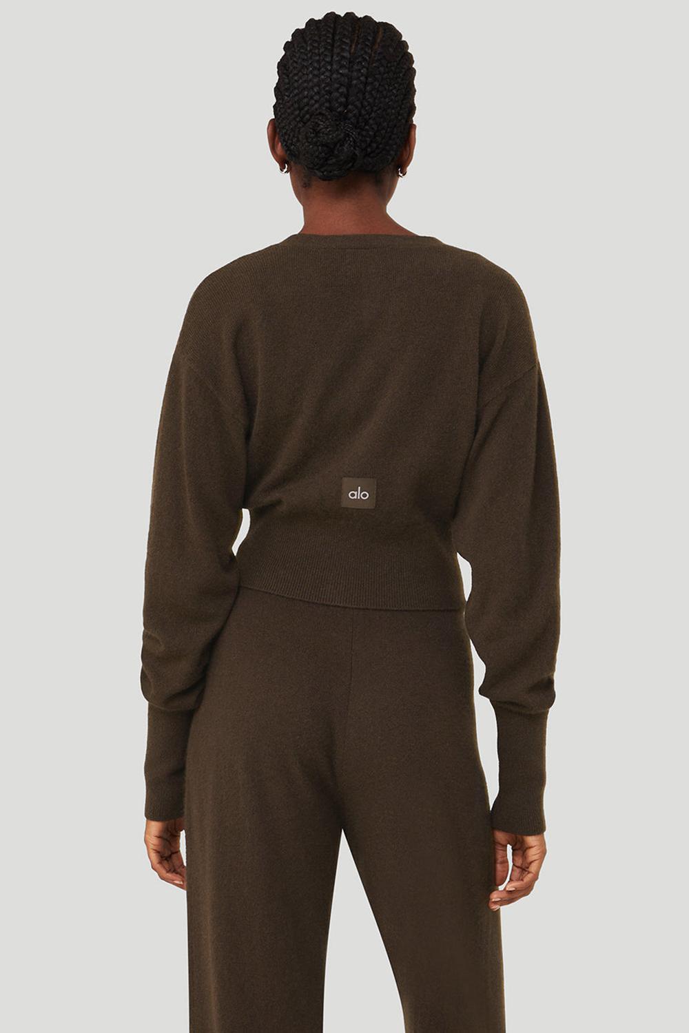 Alo Yoga Cashmere Jet Set Naisten Neuletakki Espresso | Suomi  3692-LCVHP