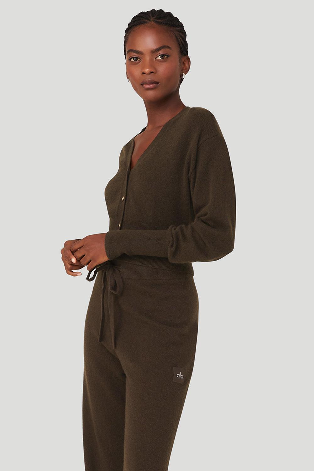 Alo Yoga Cashmere Jet Set Naisten Neuletakki Espresso | Suomi  3692-LCVHP