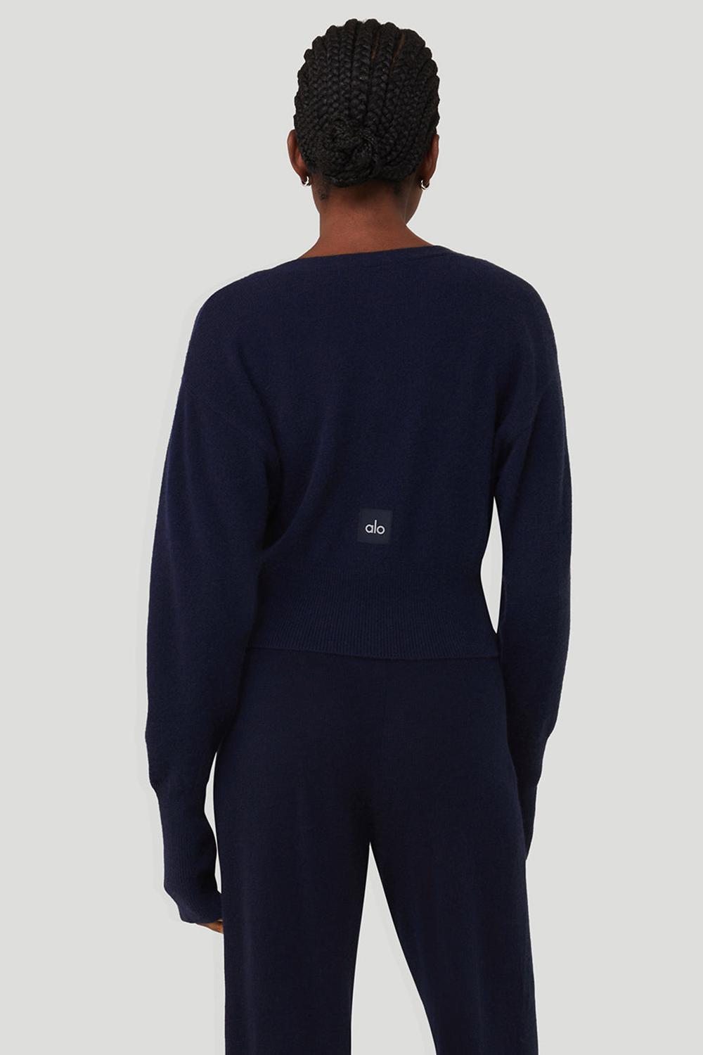 Alo Yoga Cashmere Jet Set Naisten Neuletakki Laivastonsininen | Suomi  4095-CUEAK