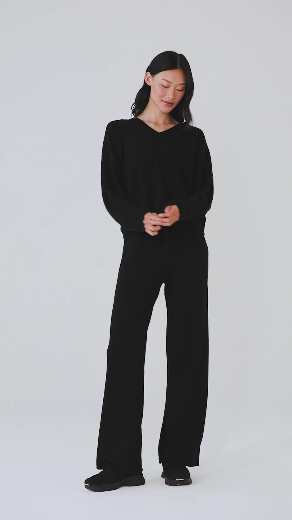 Alo Yoga Cashmere Jet Set V-Neck Naisten Villapusero Harmaat | Suomi  1672-QCLRU