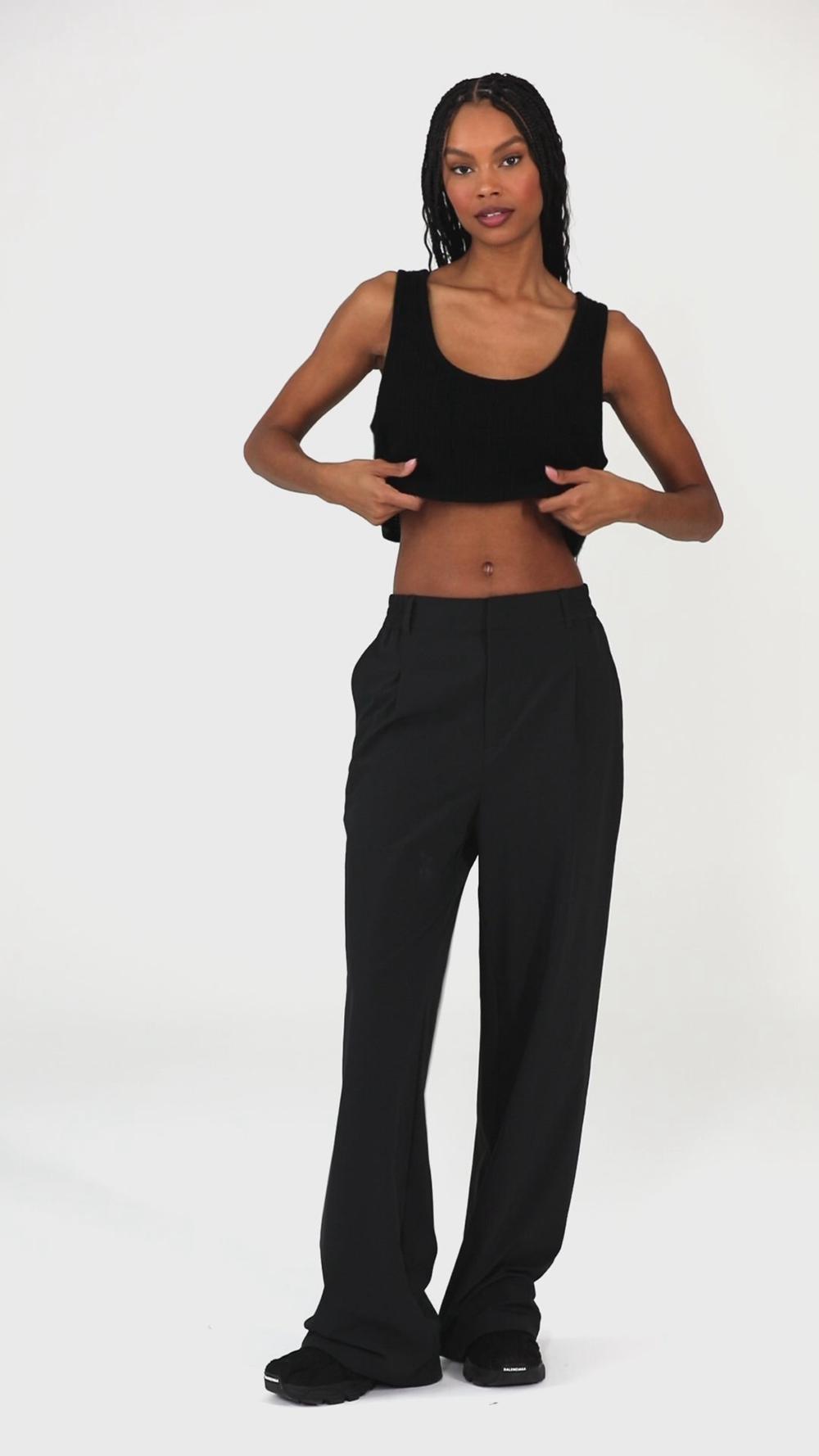 Alo Yoga Cashmere Plush Waffle Cropped Naisten Juoksupaidat Tumman | Suomi  4053-FQCOX