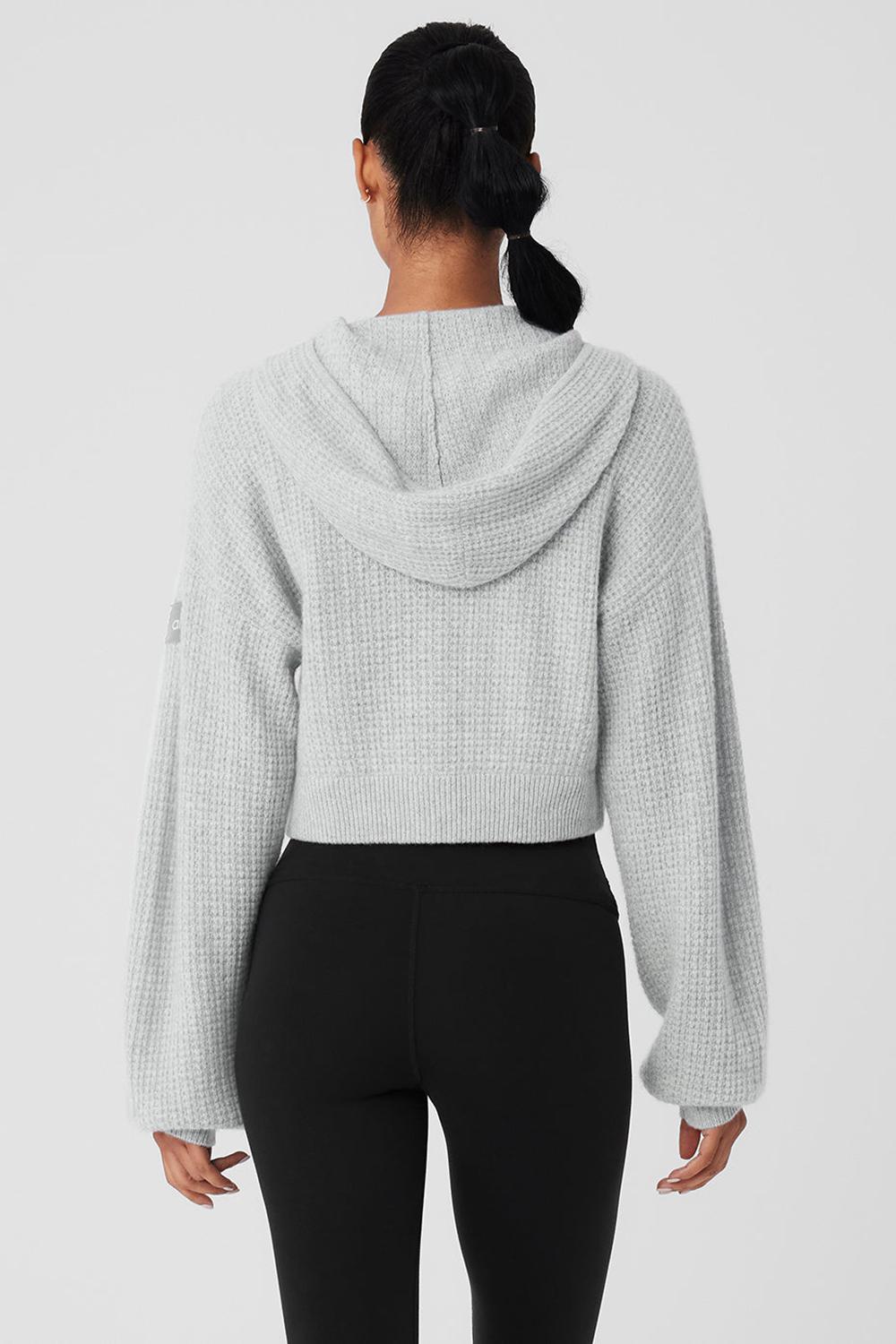 Alo Yoga Cashmere Plush Waffle Full Zip Naisten Huppari Harmaat | Suomi  3657-NBTMZ