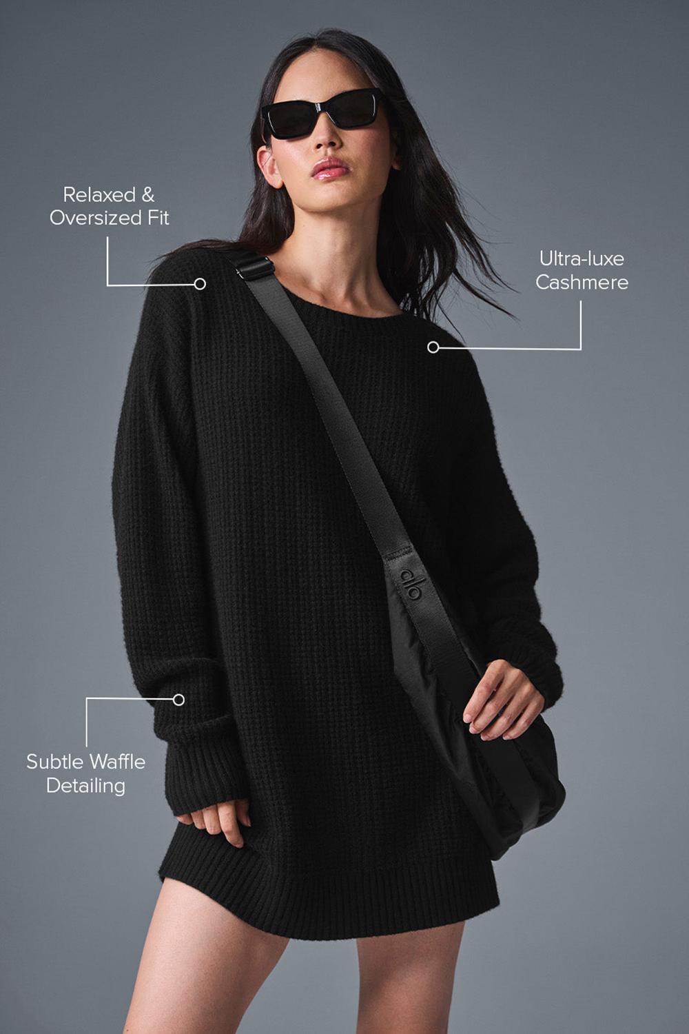 Alo Yoga Cashmere Plush Waffle Naisten Mekko Mustat | Suomi  8036-ITPZQ