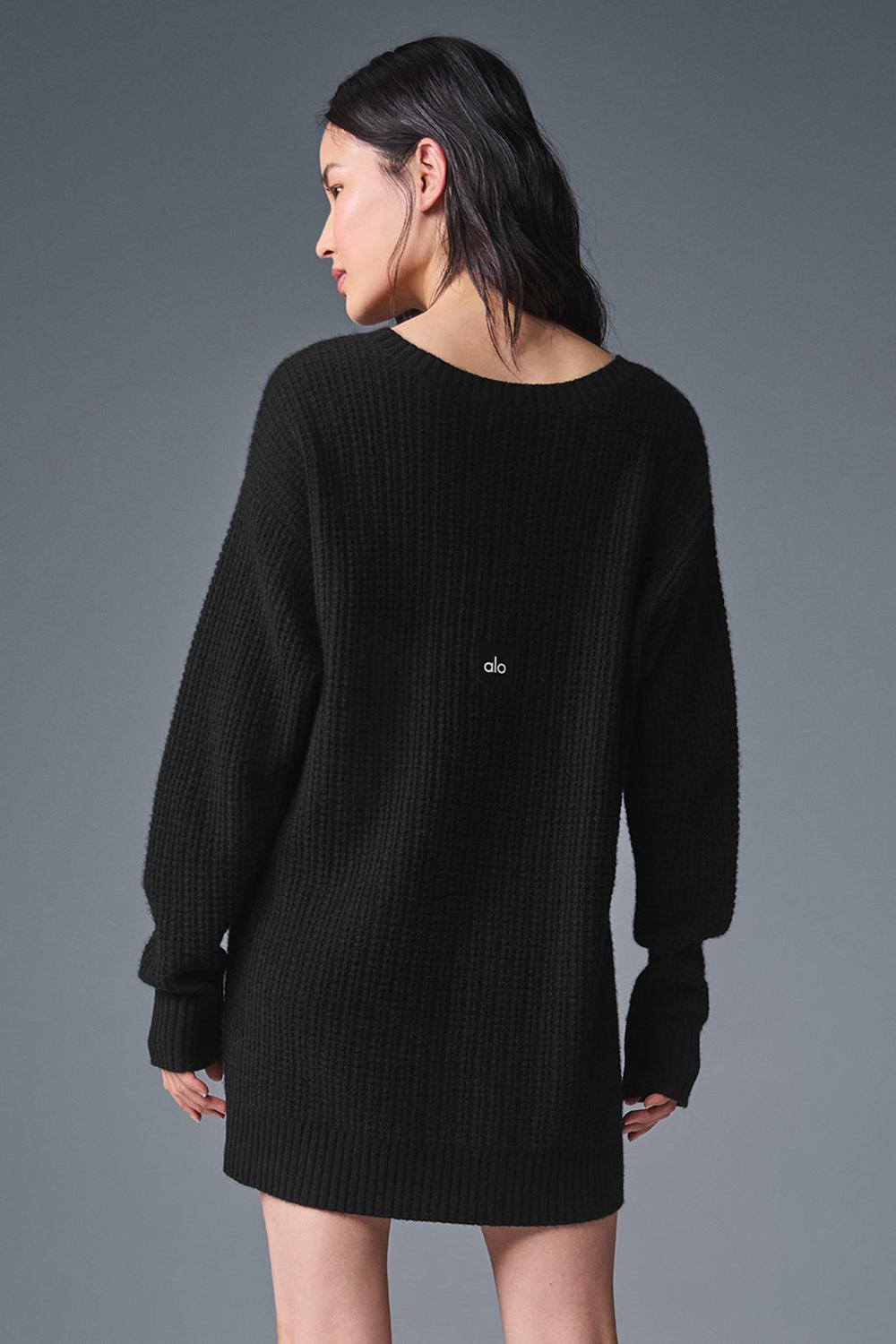Alo Yoga Cashmere Plush Waffle Naisten Mekko Mustat | Suomi  8036-ITPZQ