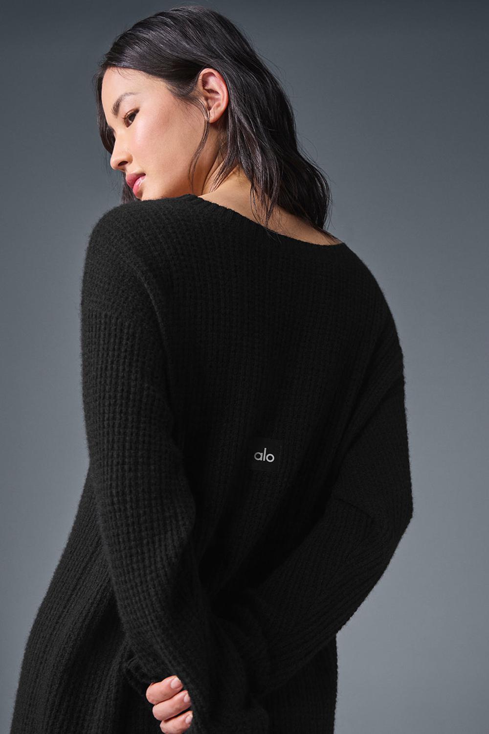 Alo Yoga Cashmere Plush Waffle Naisten Mekko Mustat | Suomi  8036-ITPZQ