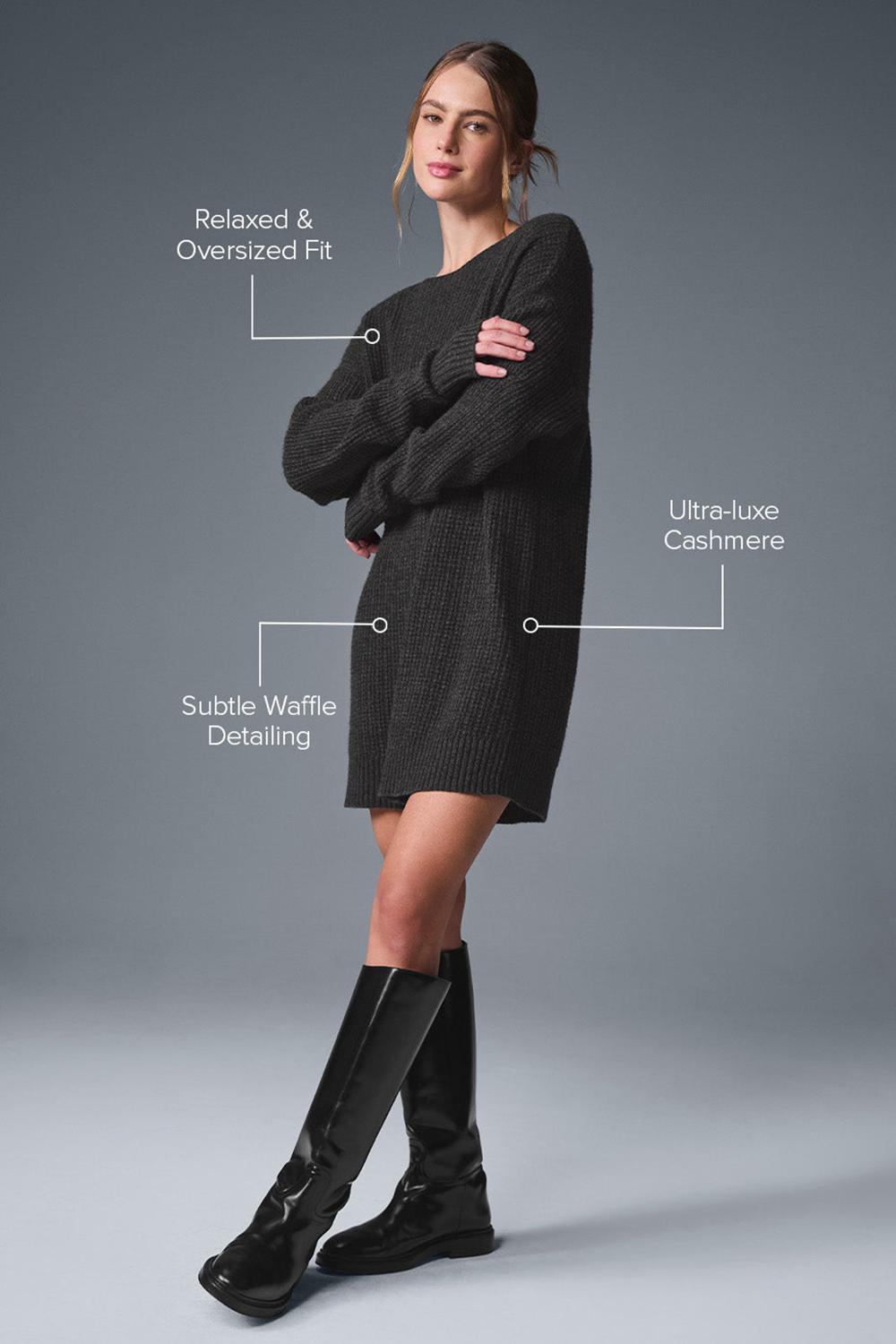 Alo Yoga Cashmere Plush Waffle Naisten Mekko Tummanharmaat | Suomi  0521-YNUCD