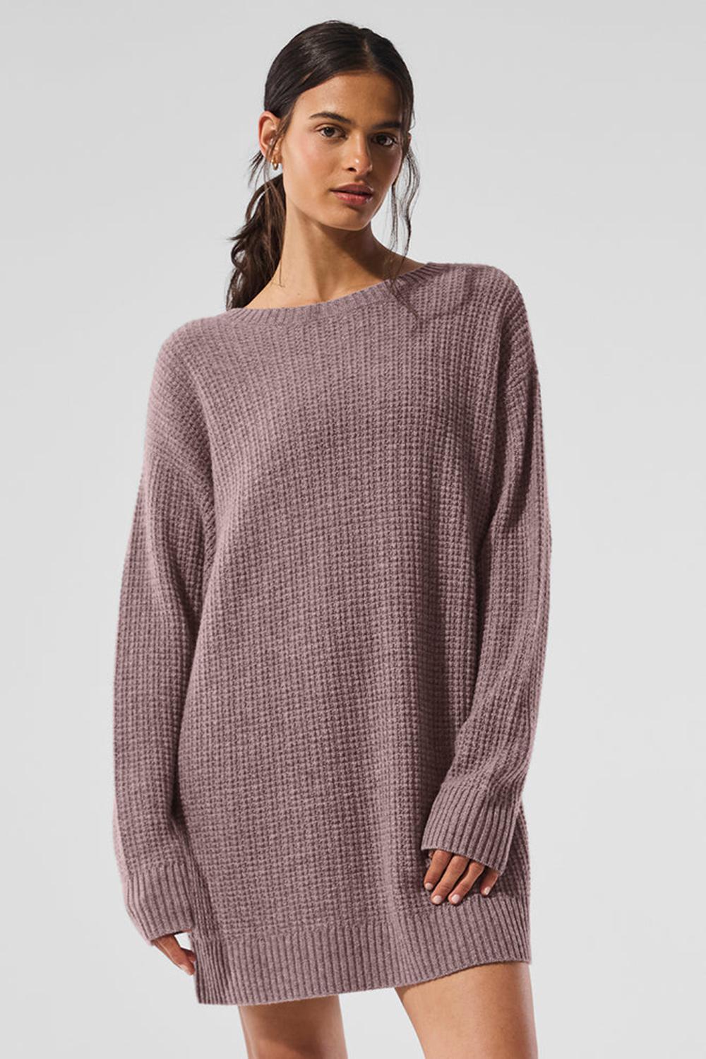 Alo Yoga Cashmere Plush Waffle Naisten Mekko Mushroom Heather | Suomi  0942-GVOTA