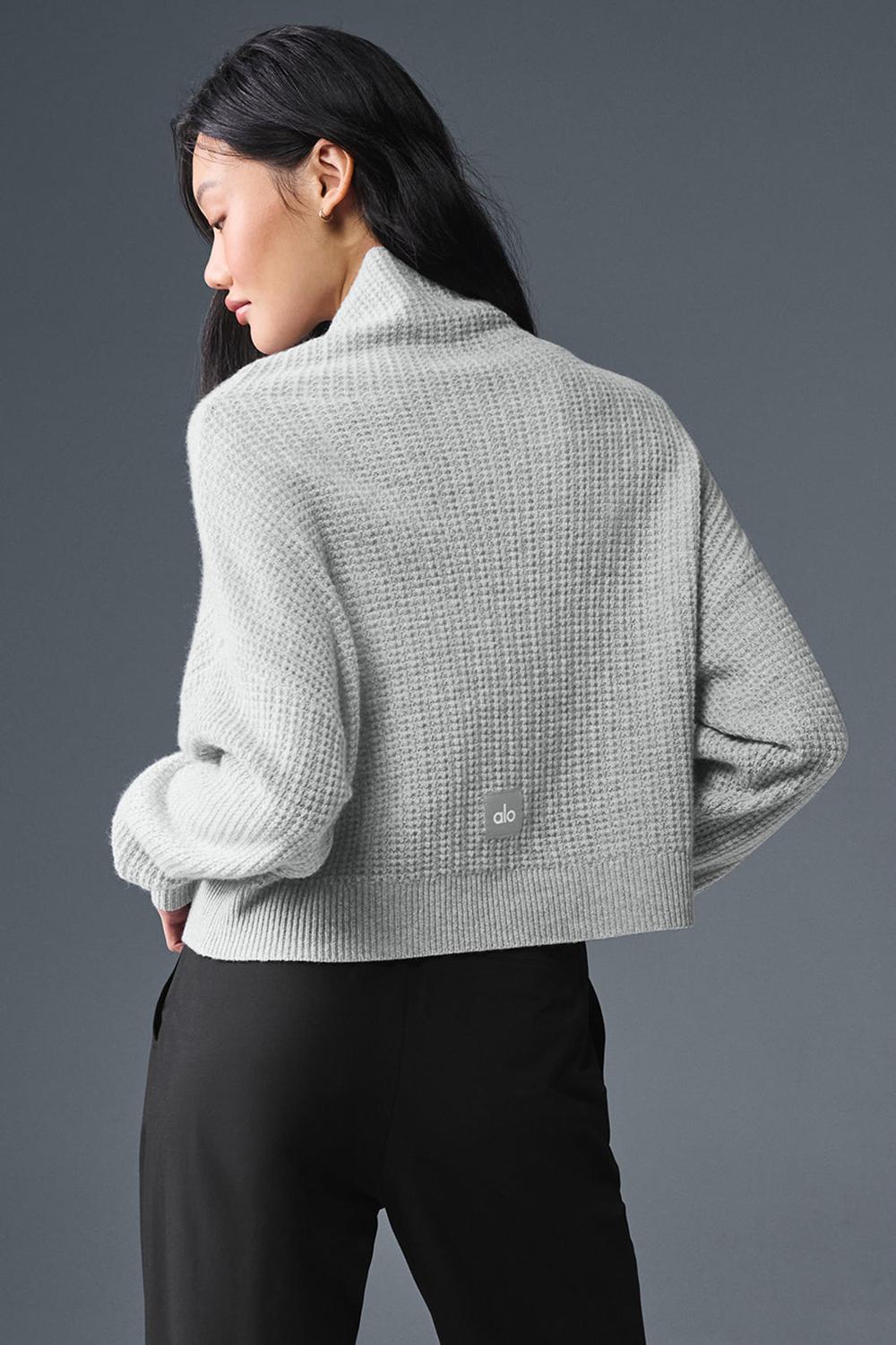 Alo Yoga Cashmere Plush Waffle Turtleneck Naisten Villapusero Harmaat | Suomi  1853-MDSLO