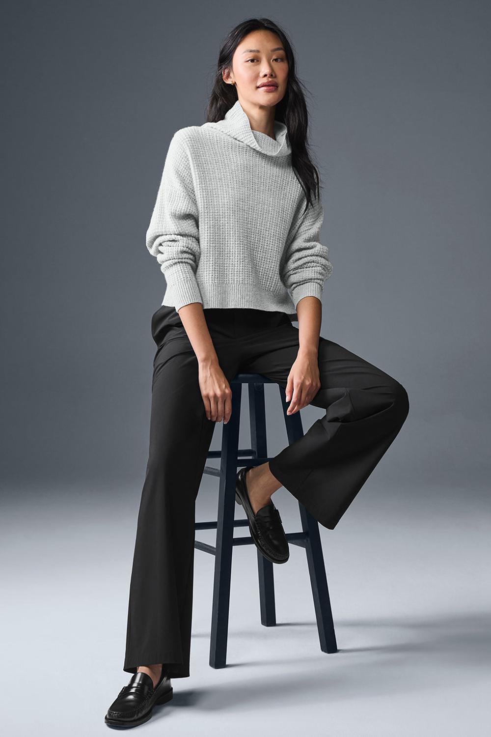 Alo Yoga Cashmere Plush Waffle Turtleneck Naisten Villapusero Harmaat | Suomi  1853-MDSLO