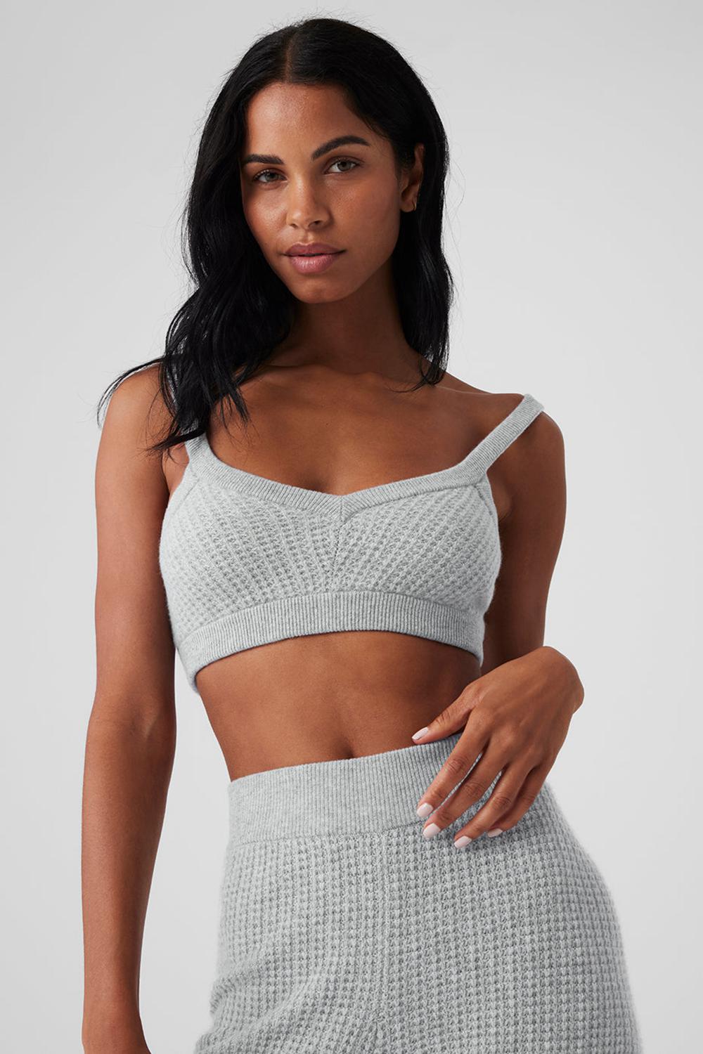 Alo Yoga Cashmere Plush Waffle V-Neck Naisten Urheiluliivi Harmaat | Suomi  7921-EDIUG