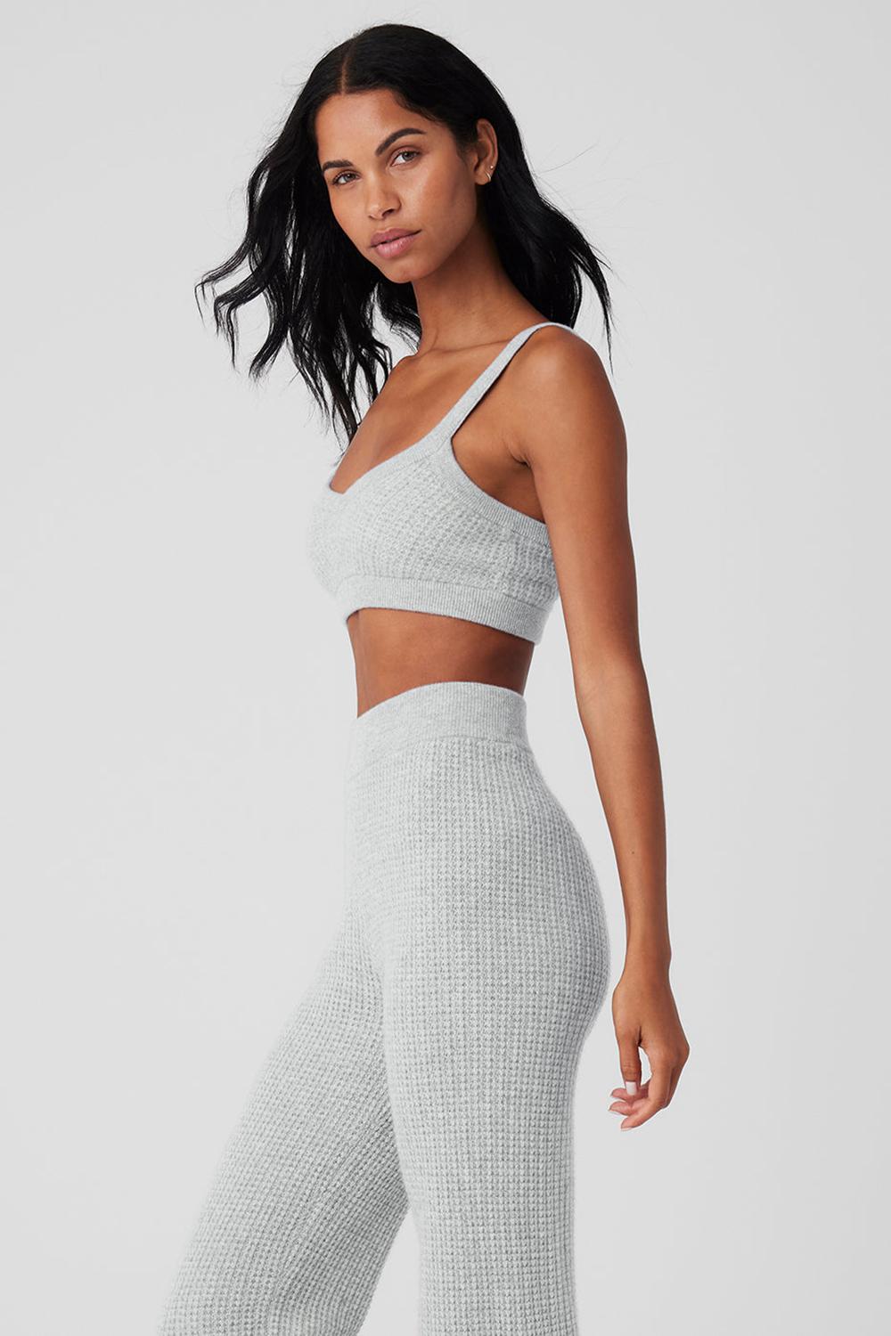 Alo Yoga Cashmere Plush Waffle V-Neck Naisten Urheiluliivi Harmaat | Suomi  7921-EDIUG