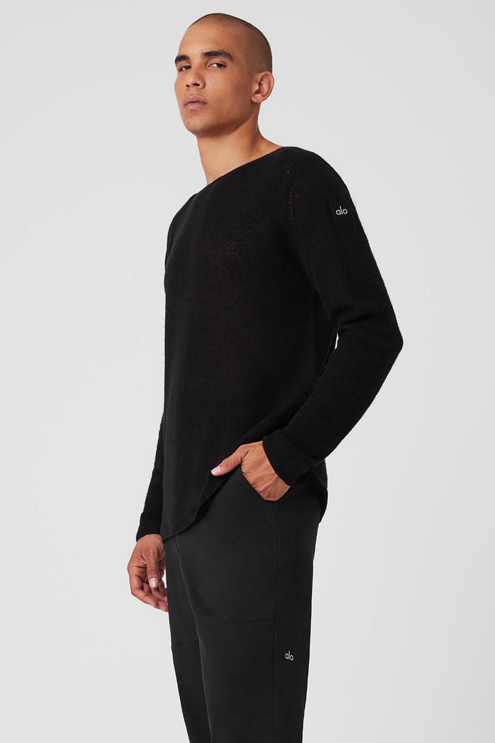 Alo Yoga Cashmere Reform Miesten Pitkähihainen Mustat | Suomi  2753-XKSIT