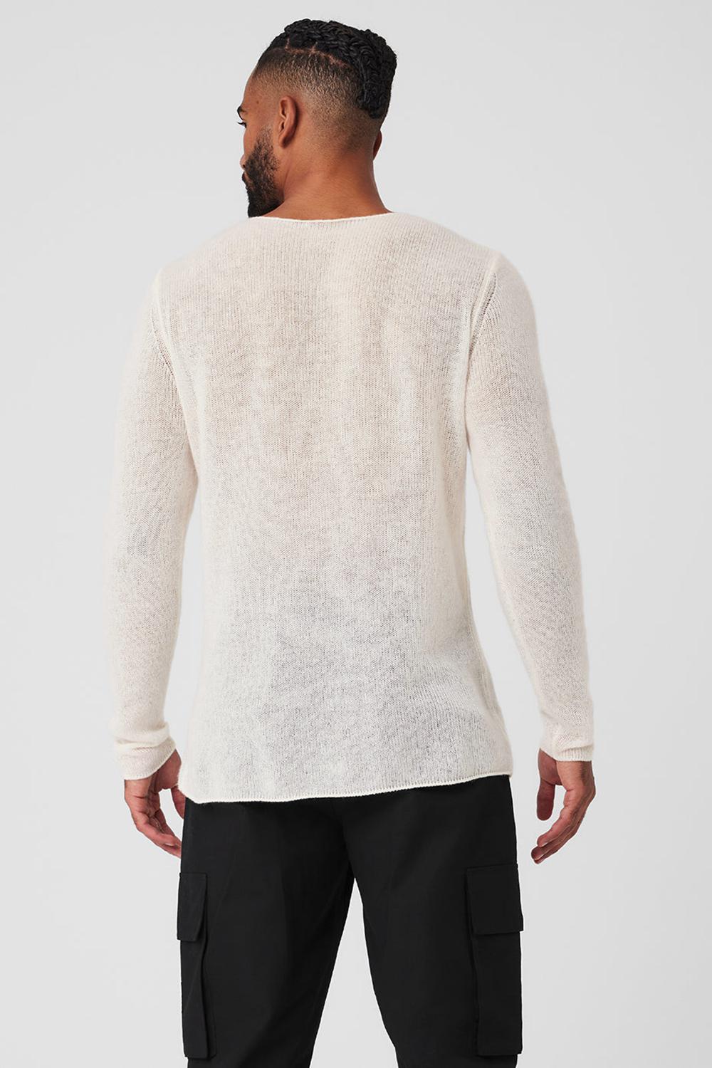 Alo Yoga Cashmere Reform Miesten Pitkähihainen Ivory | Suomi  7649-KHLQI