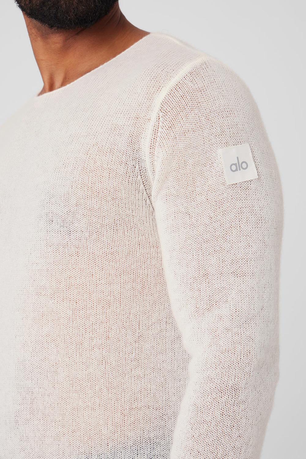 Alo Yoga Cashmere Reform Miesten Pitkähihainen Ivory | Suomi  7649-KHLQI