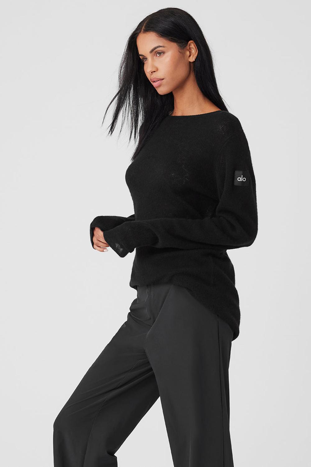 Alo Yoga Cashmere Reform Naisten Pitkähihainen Mustat | Suomi  8154-VGBHY