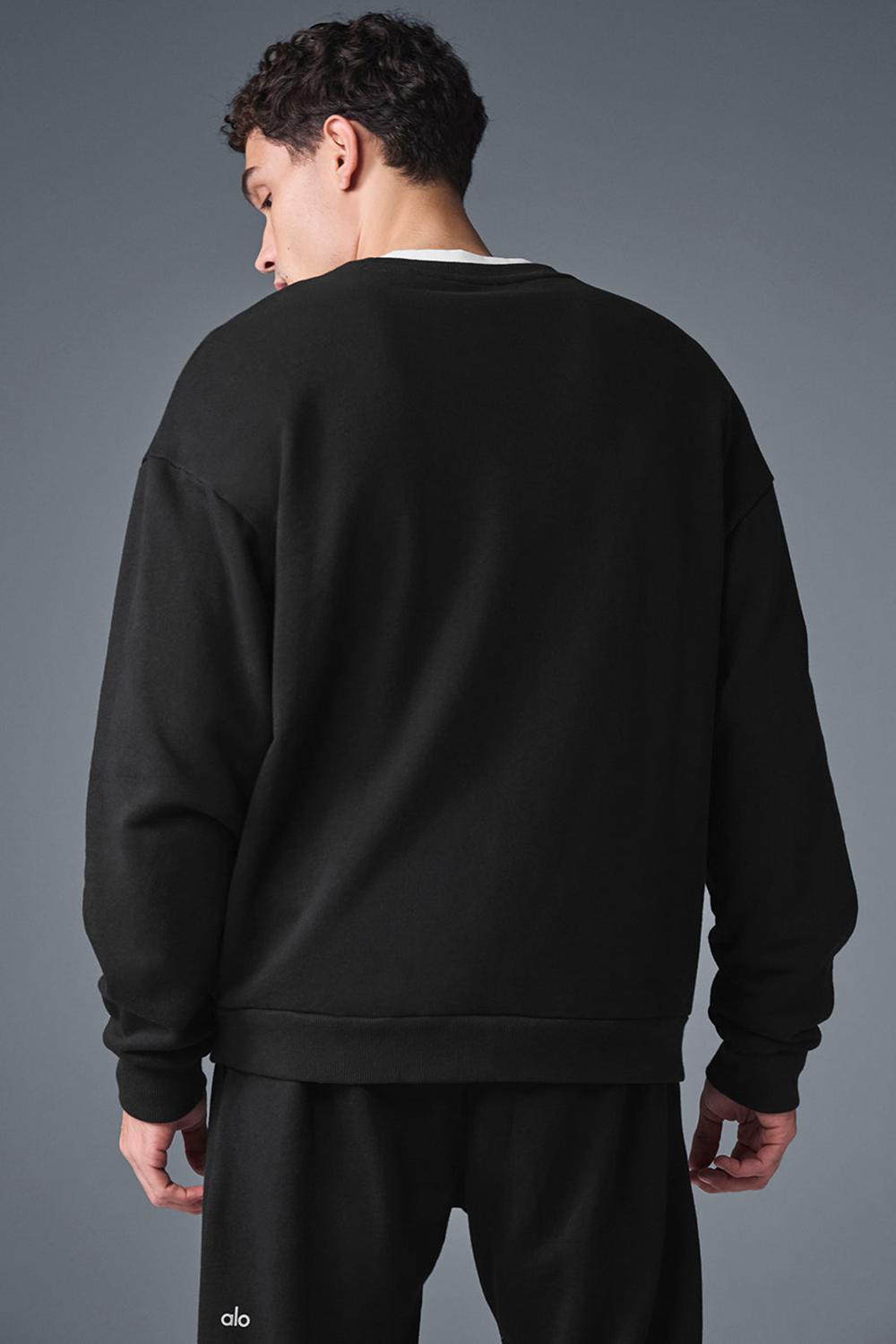 Alo Yoga Chill Crew Neck Miesten Villapusero Mustat | Suomi  5236-WMCZX