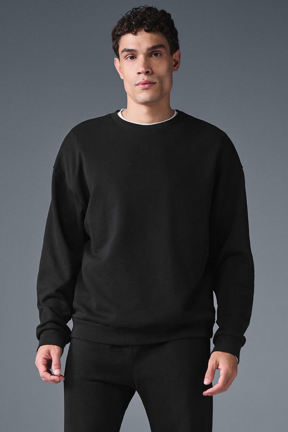 Alo Yoga Chill Crew Neck Miesten Villapusero Mustat | Suomi  5236-WMCZX