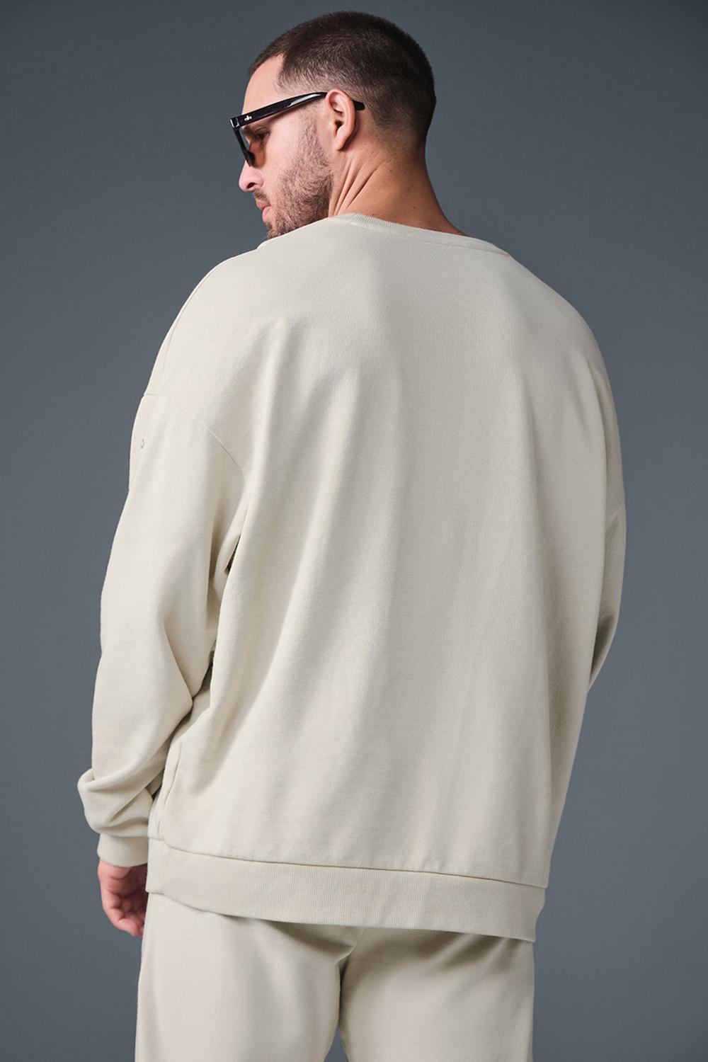 Alo Yoga Chill Crew Neck Miesten Villapusero Bone | Suomi  9430-RCVOQ