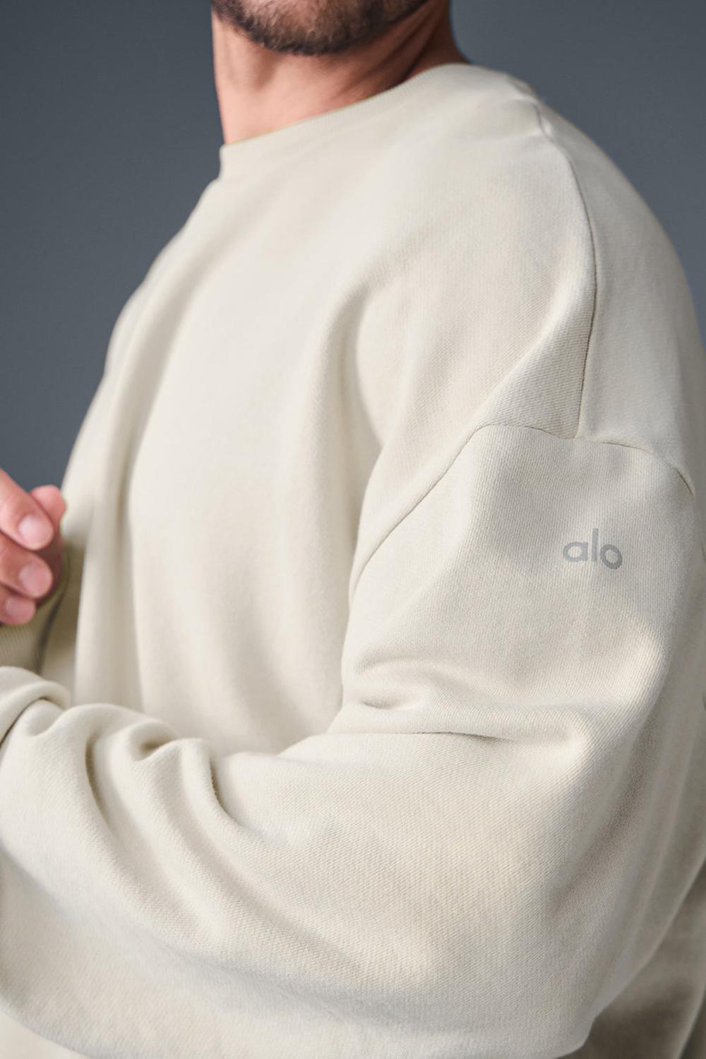 Alo Yoga Chill Crew Neck Miesten Villapusero Bone | Suomi  9430-RCVOQ
