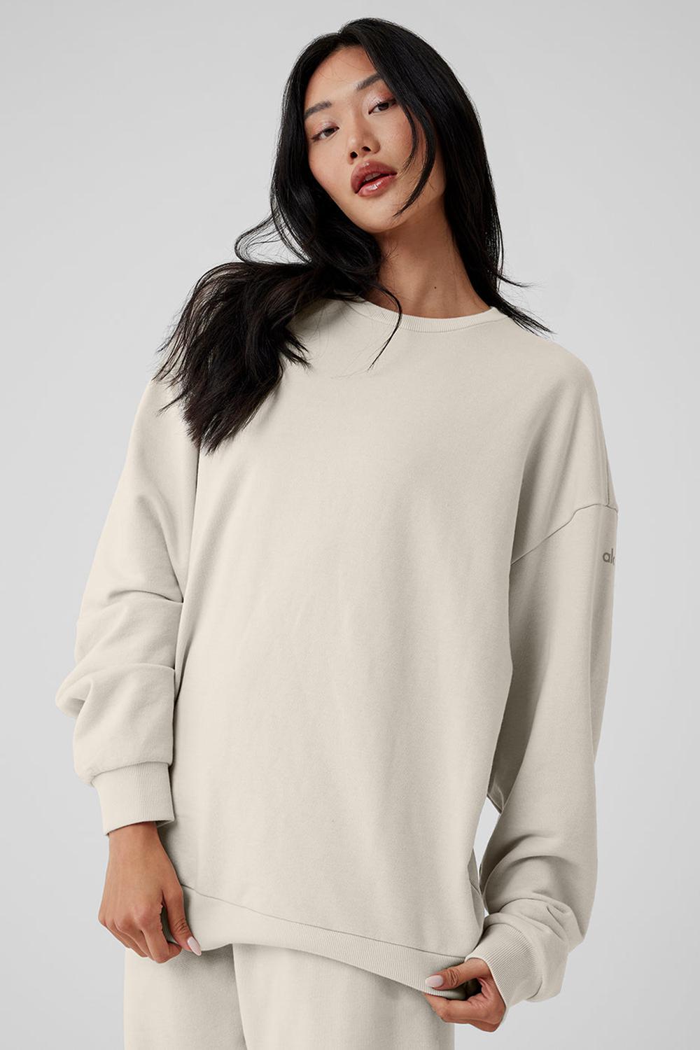 Alo Yoga Chill Crew Neck Naisten Villapusero Bone | Suomi  2308-WAIVR