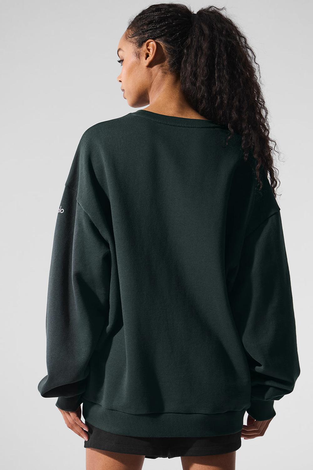 Alo Yoga Chill Crew Neck Naisten Villapusero Vihreä | Suomi  3024-VUSPC