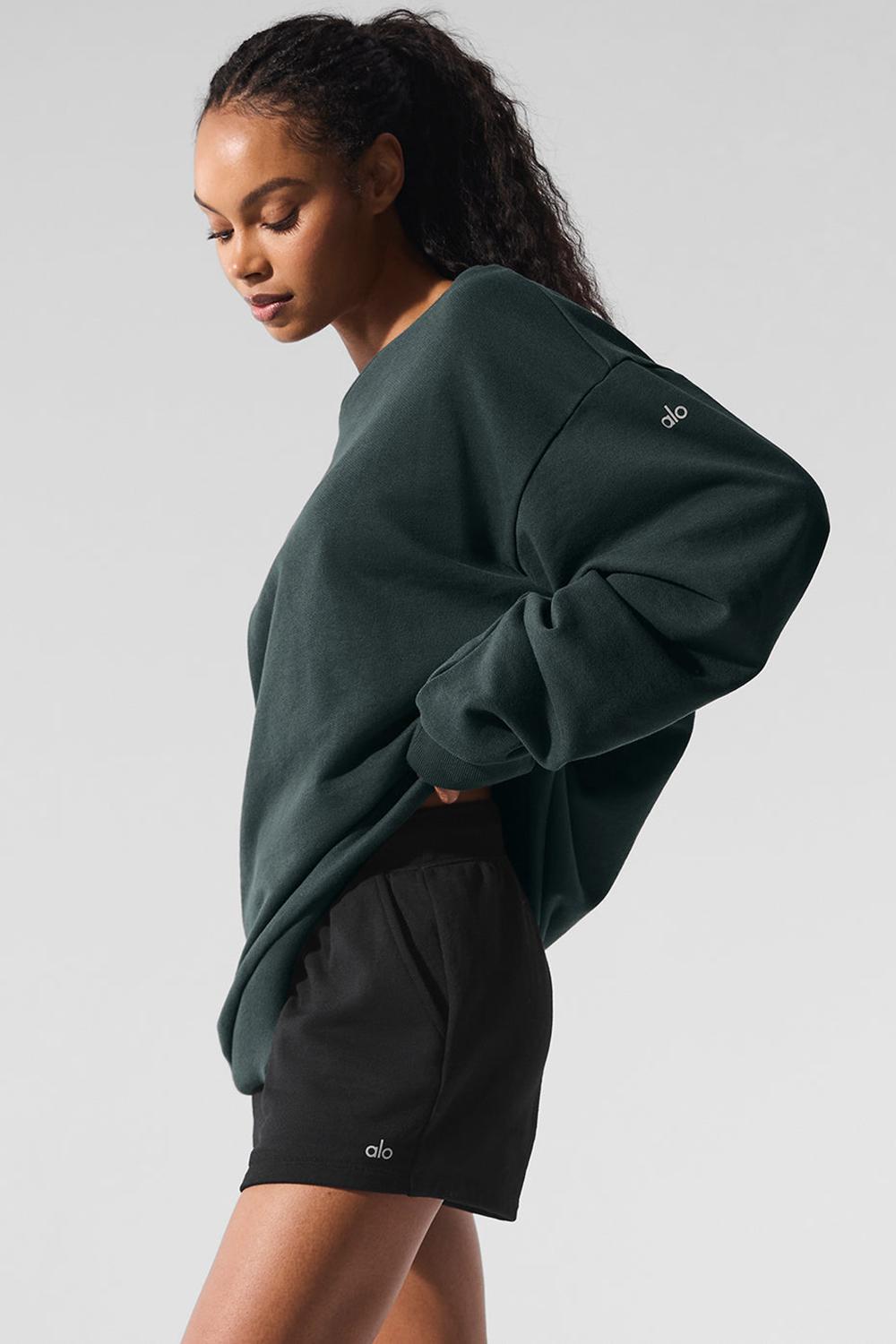 Alo Yoga Chill Crew Neck Naisten Villapusero Vihreä | Suomi  3024-VUSPC