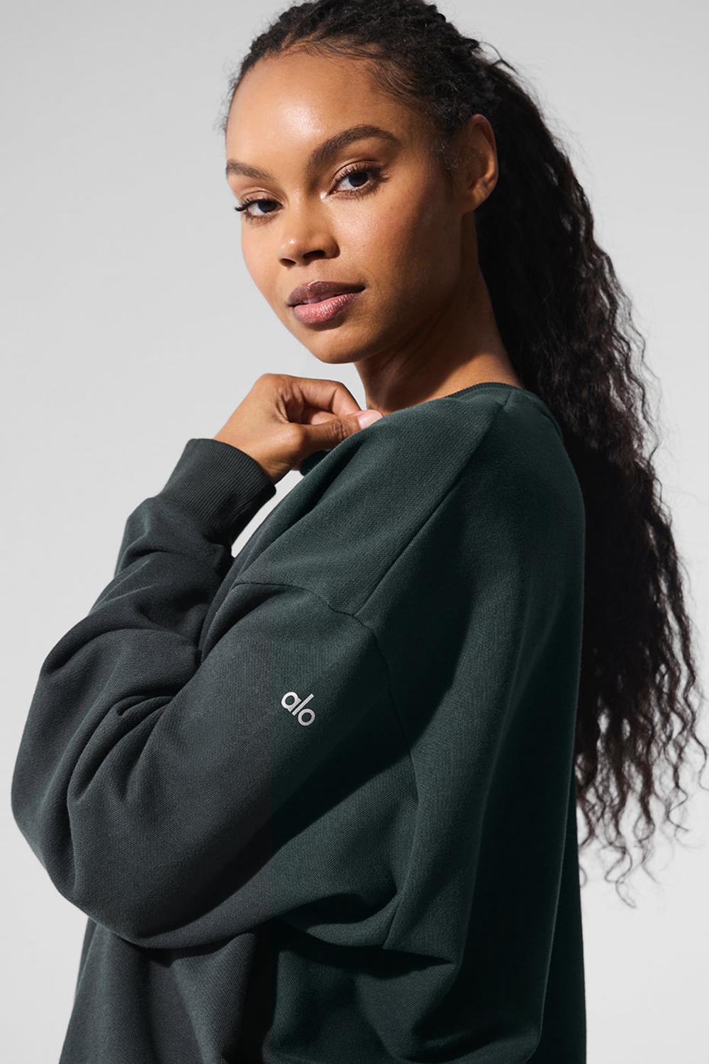 Alo Yoga Chill Crew Neck Naisten Villapusero Vihreä | Suomi  3024-VUSPC