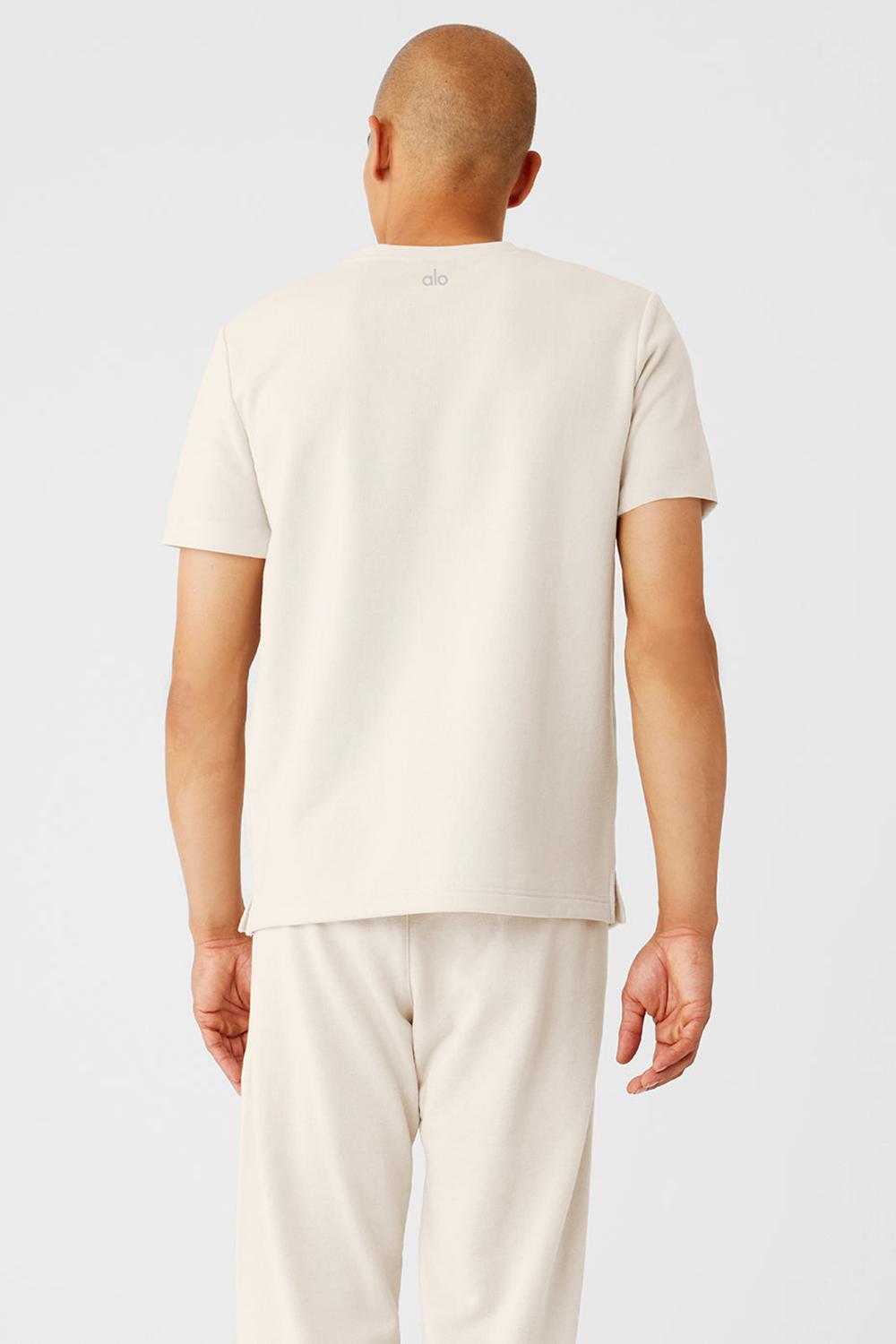 Alo Yoga Chill Miesten Short Sleeve Bone | Suomi  3287-GCLMT