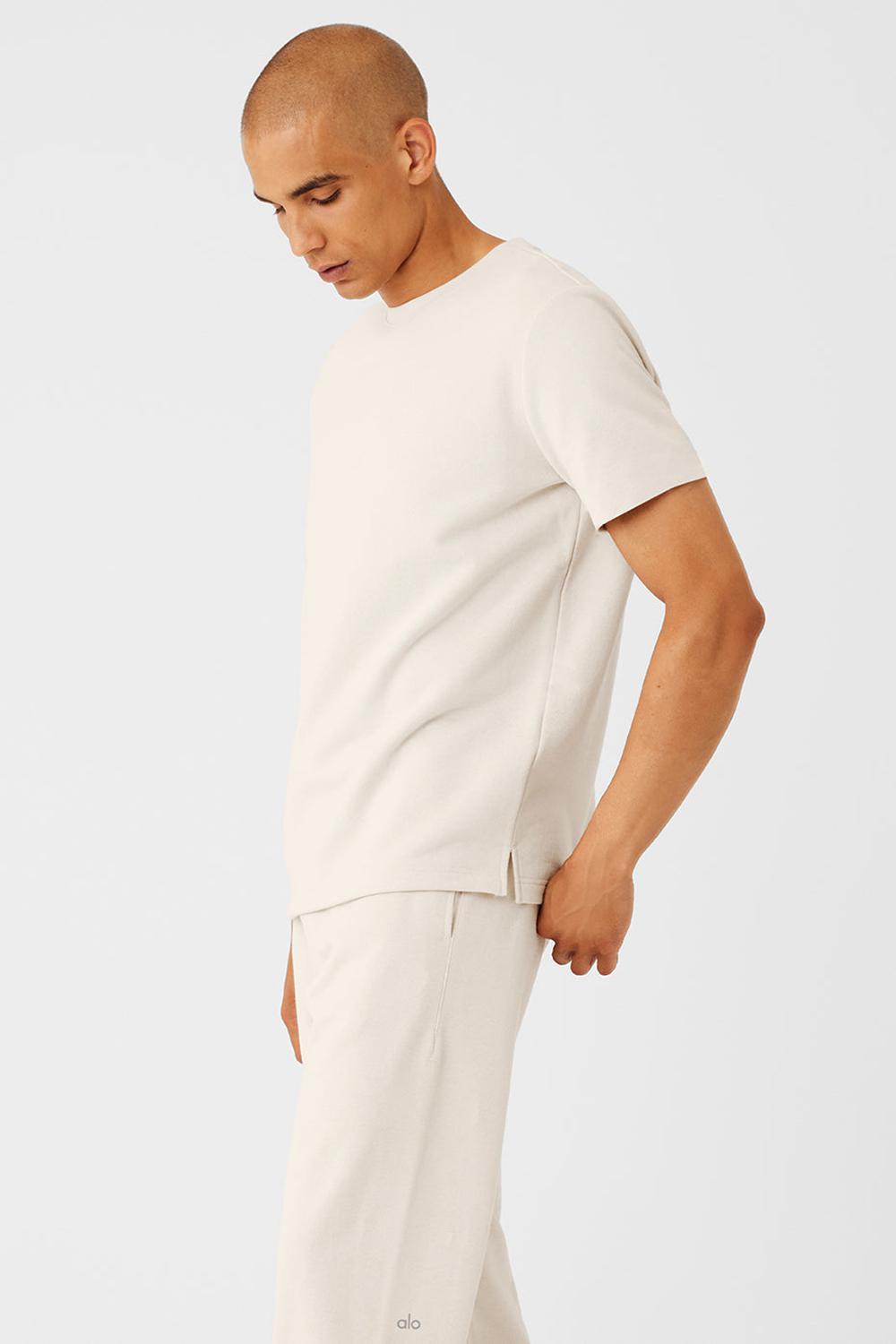 Alo Yoga Chill Miesten Short Sleeve Bone | Suomi  3287-GCLMT
